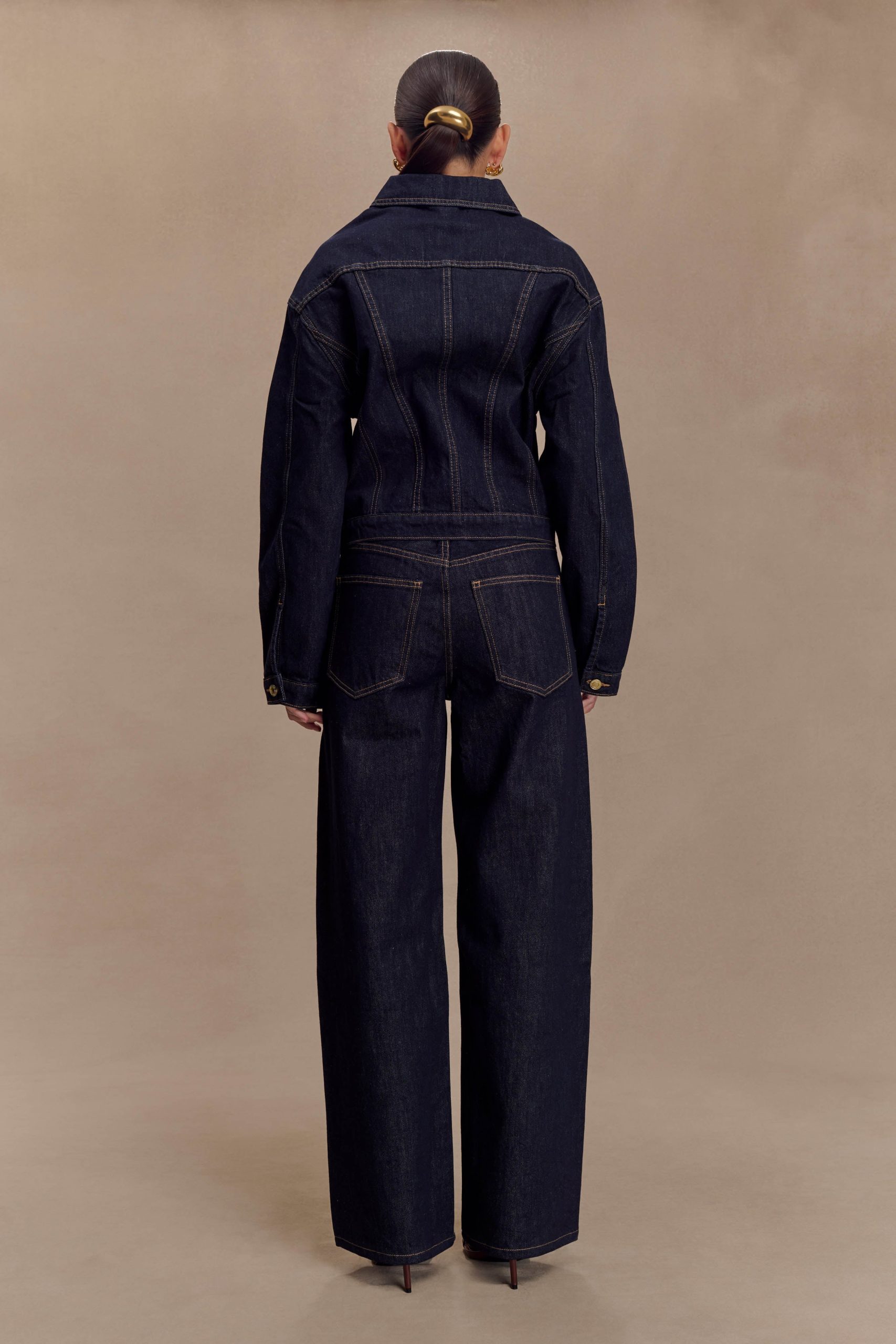 Kirra Cinched Denim Jacket - Washed Indigo Blue - Image 7