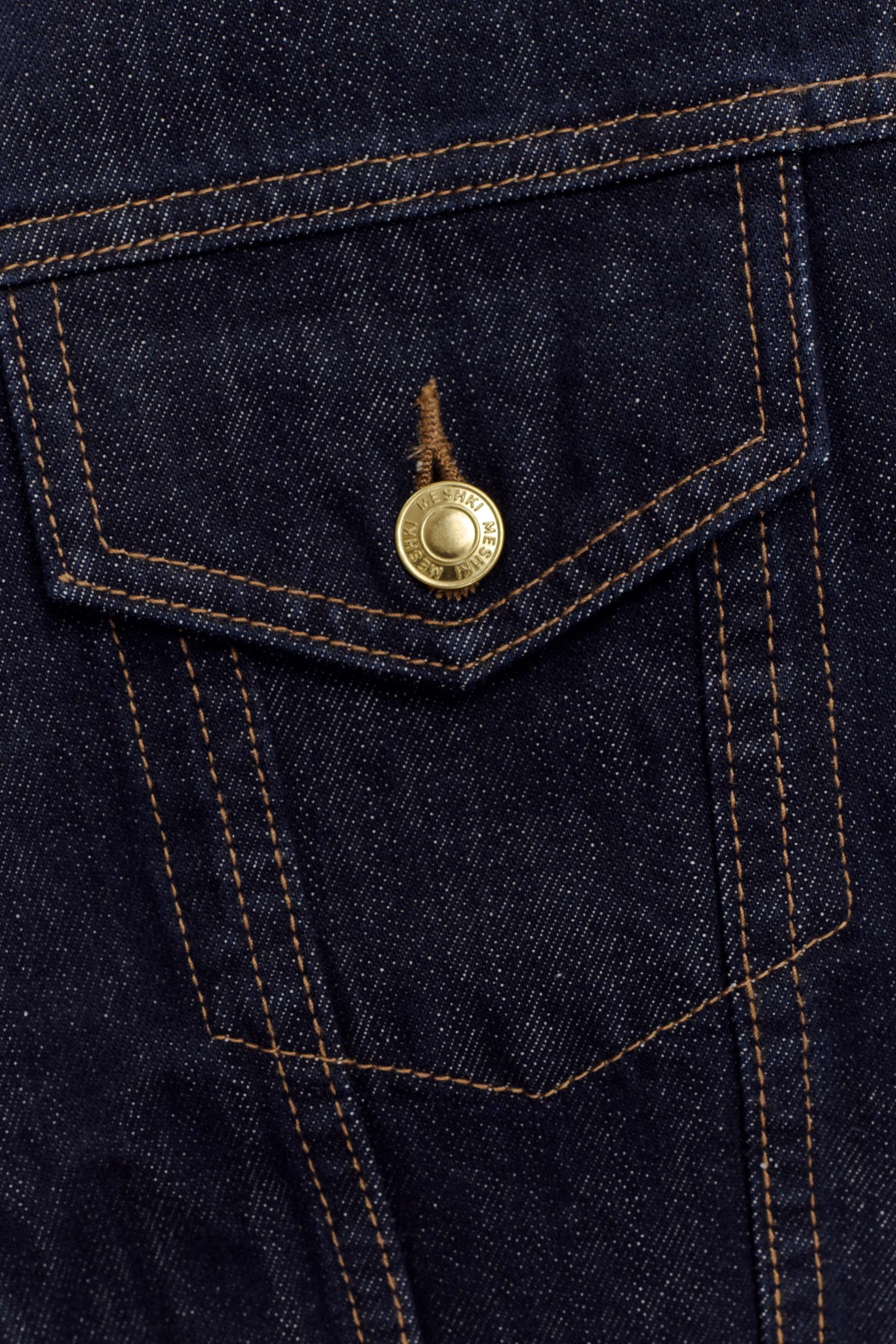 Kirra Cinched Denim Jacket - Washed Indigo Blue - Image 9