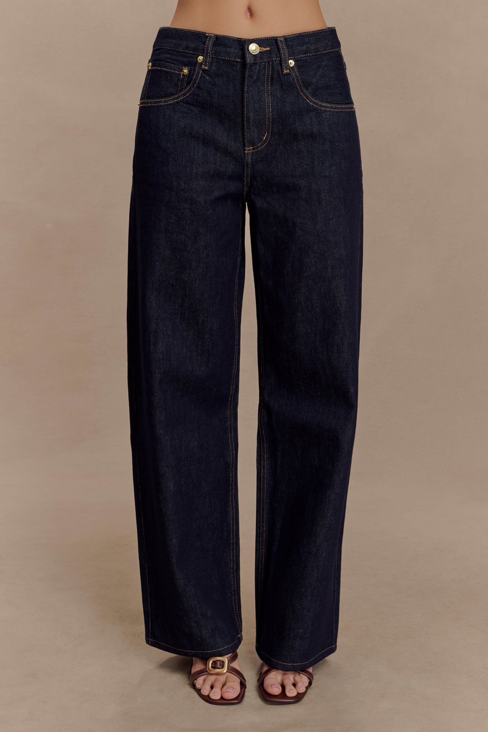 Mannon Mid Rise Denim Jeans - Washed Indigo Blue - Image 2