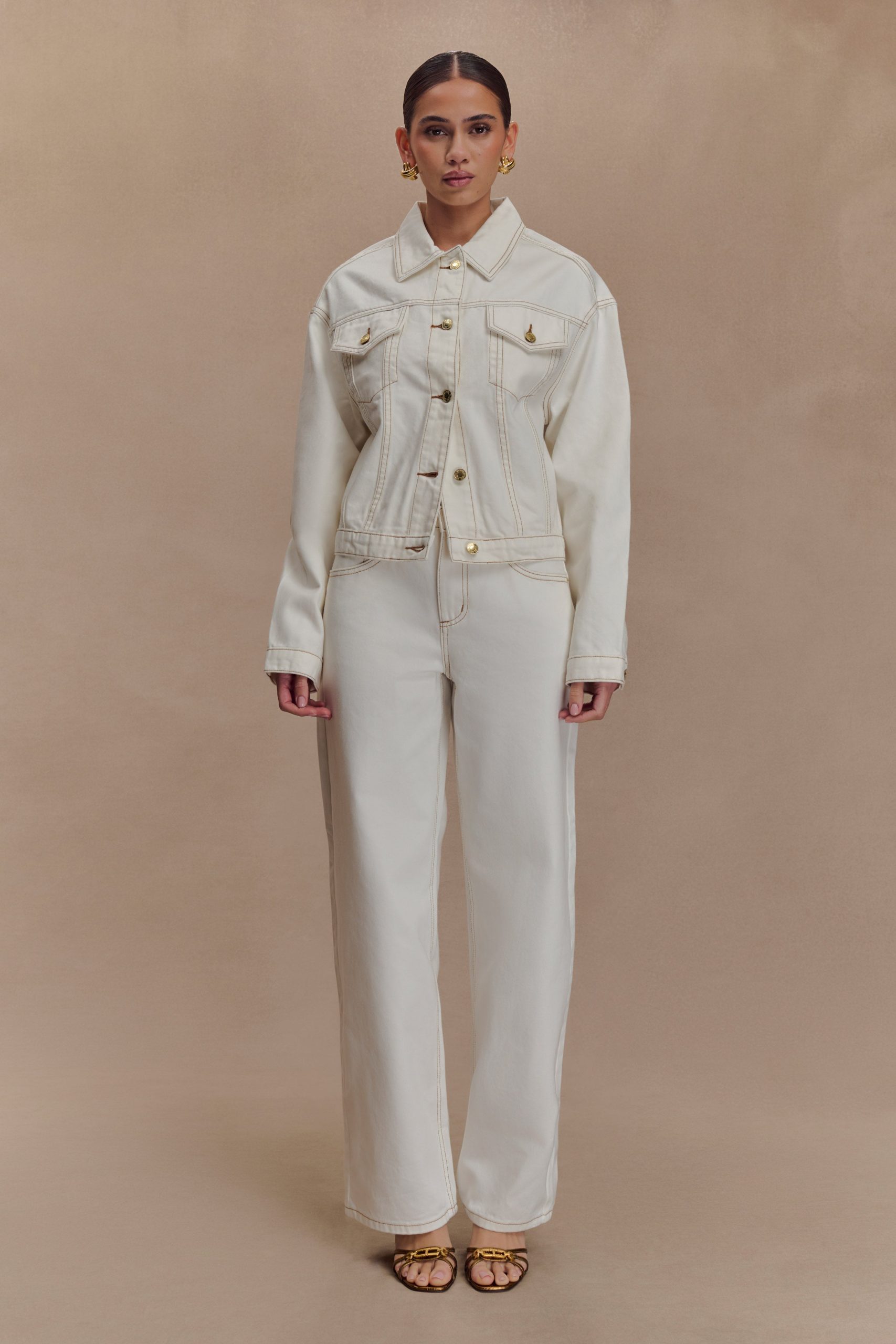 Mannon Mid Rise Denim Jeans - White - Image 4