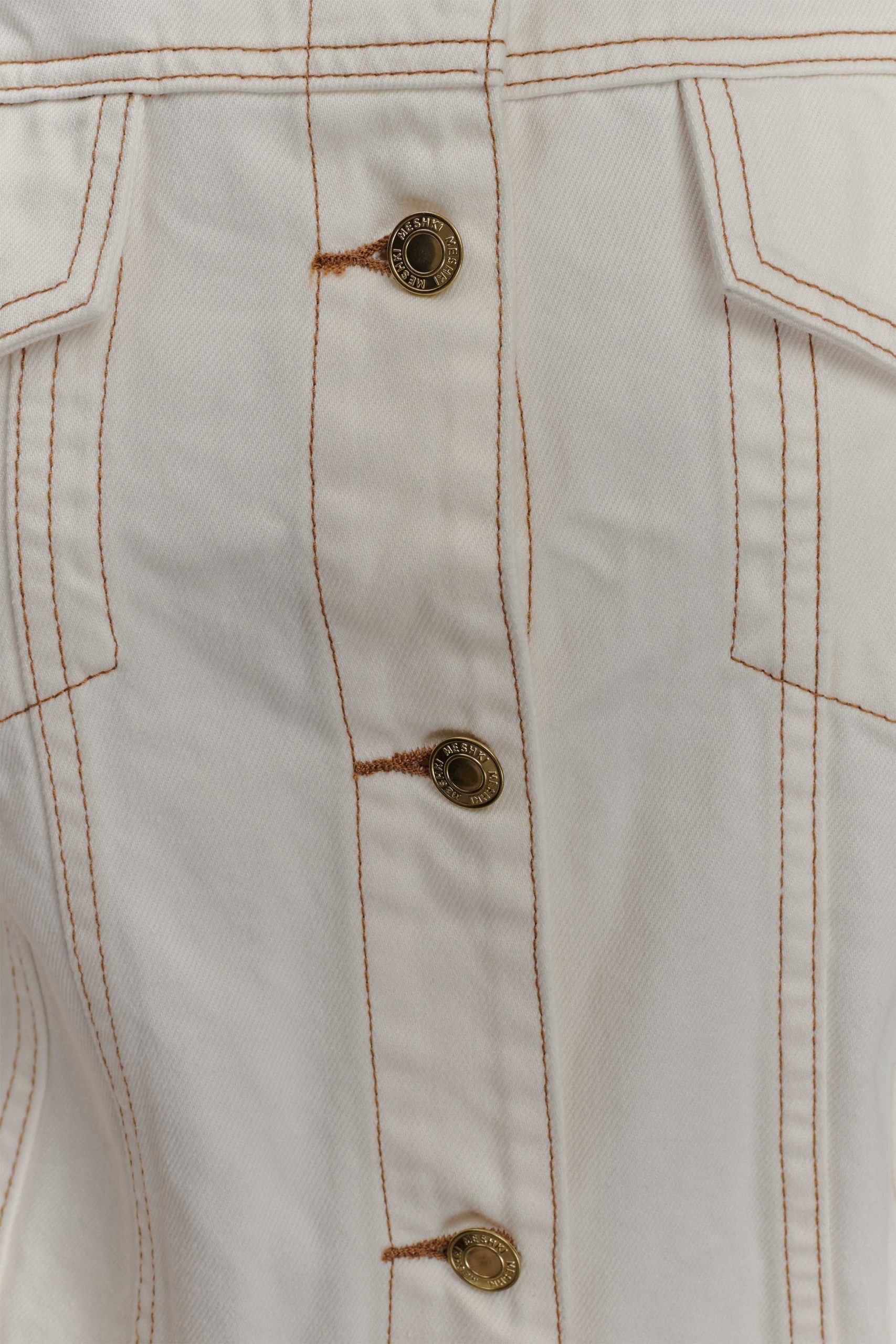 Kirra Cinched Denim Jacket - White - Image 8