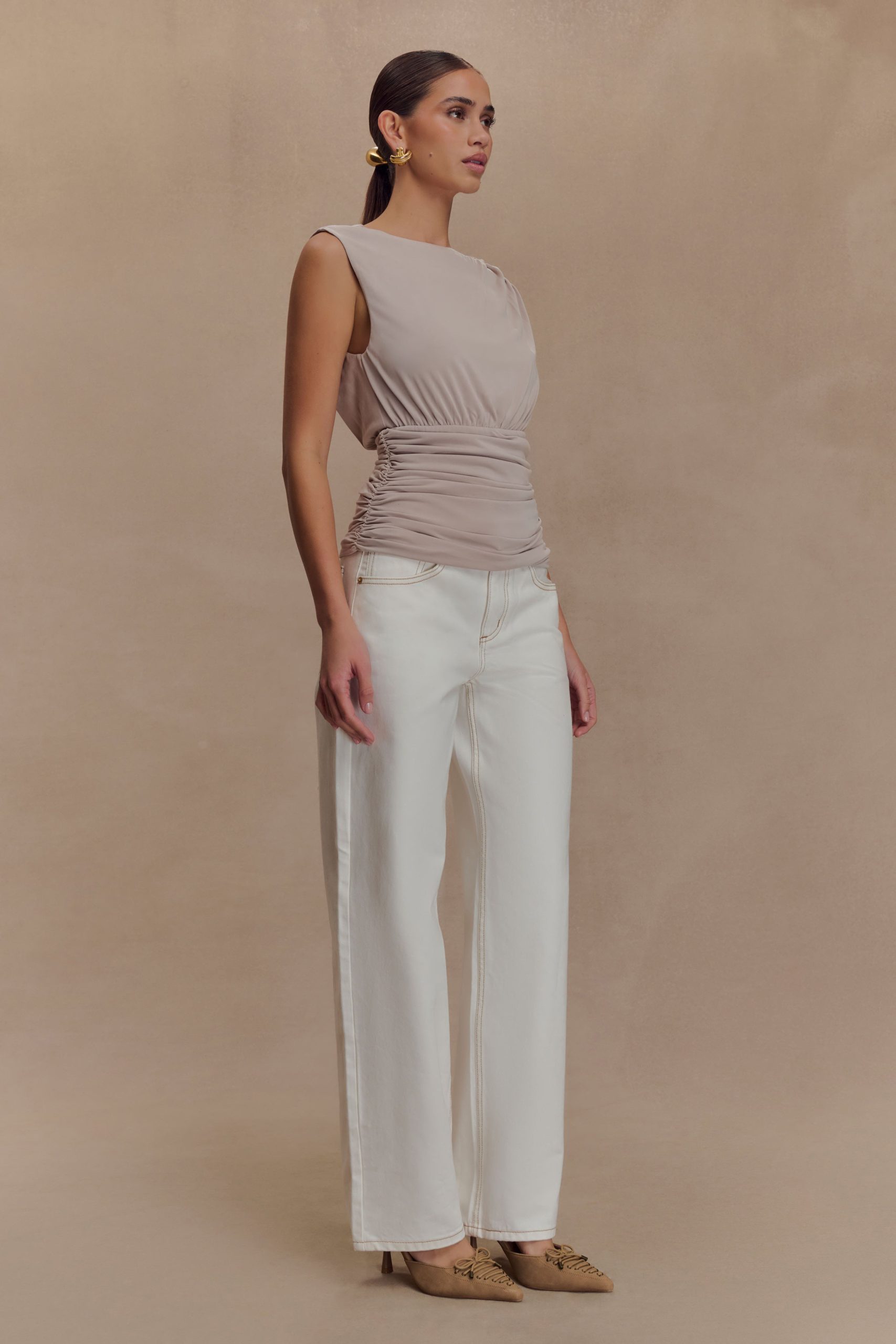 Anthony Short Sleeve Top - Taupe - Image 3