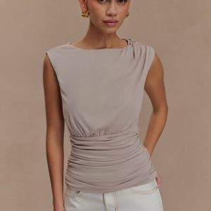 Anthony Short Sleeve Top - Taupe