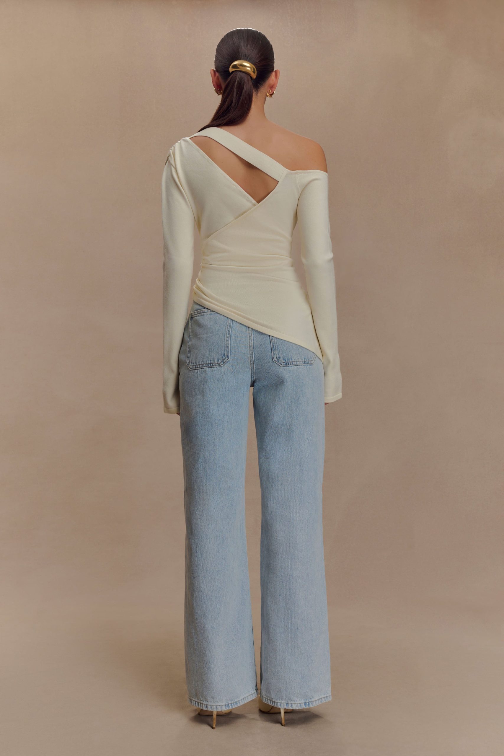 Miles Off Shoulder Knit Top - Ivory - Image 6