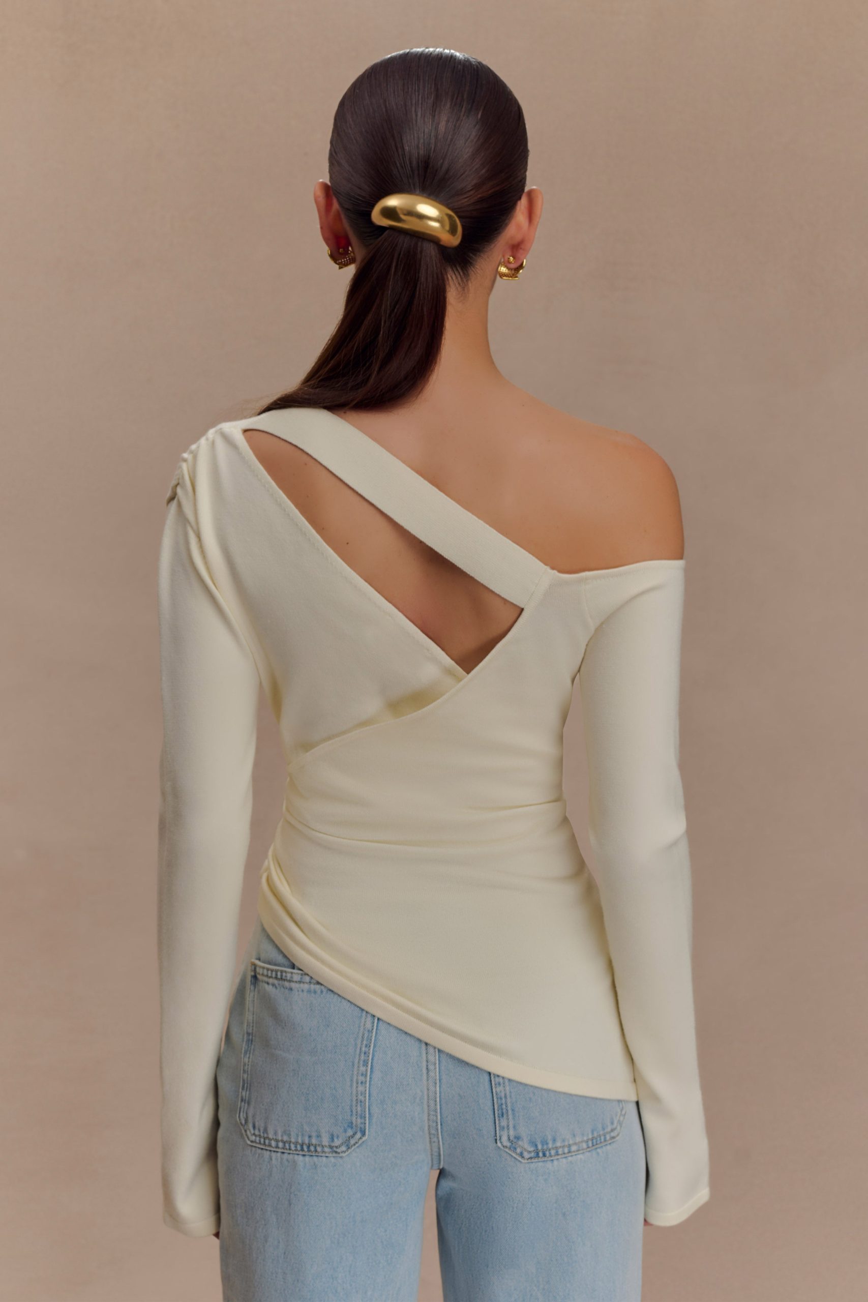 Miles Off Shoulder Knit Top - Ivory - Image 2