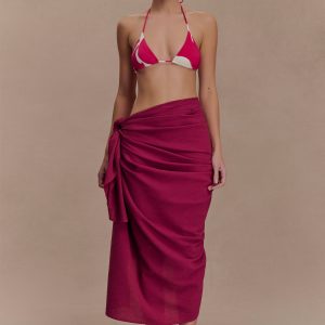 Evie Cotton Sarong - Wine