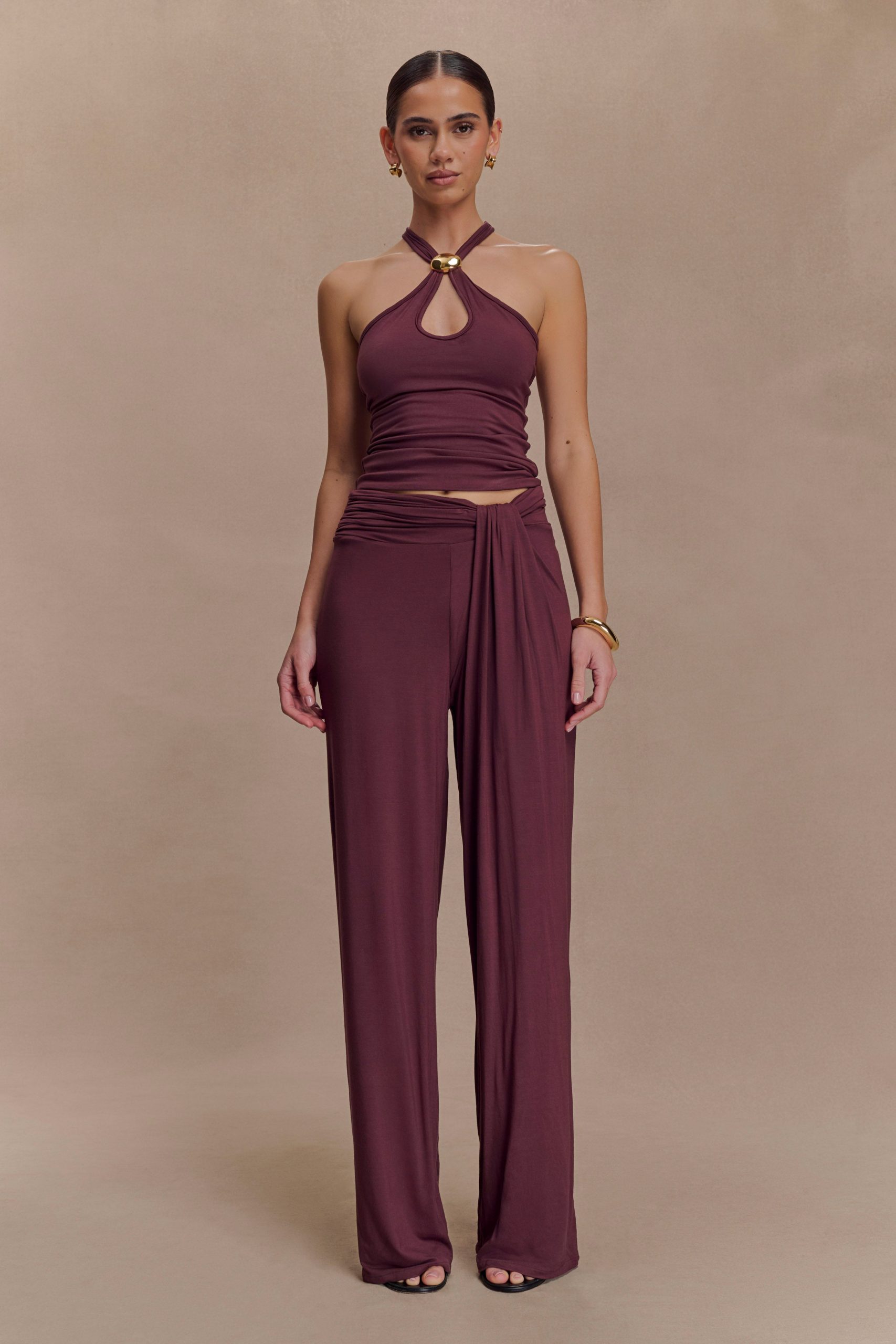 Ramona Modal Tank Top With Hardware - Mahogany - Image 4