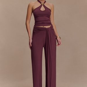 Ramona Modal Straight Leg Pant - Mahogany