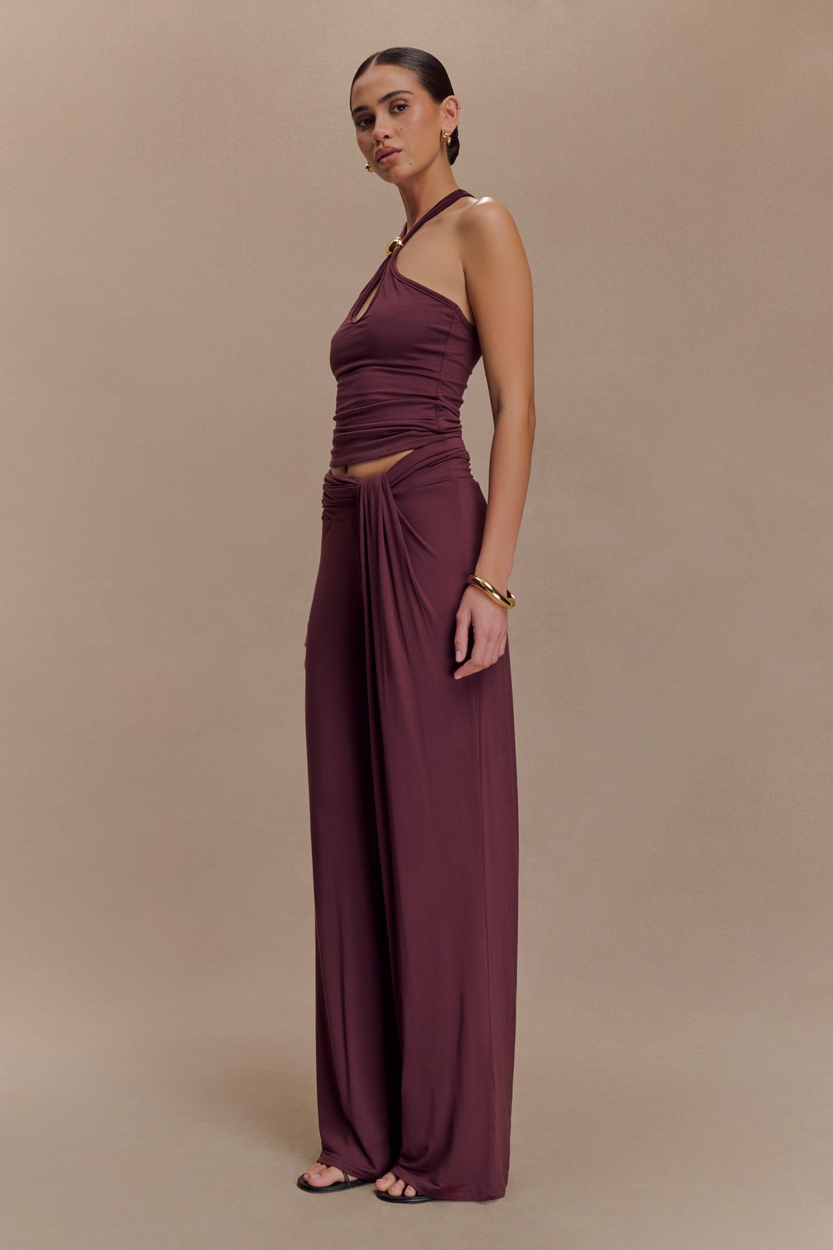 Ramona Modal Tank Top With Hardware - Mahogany - Image 3