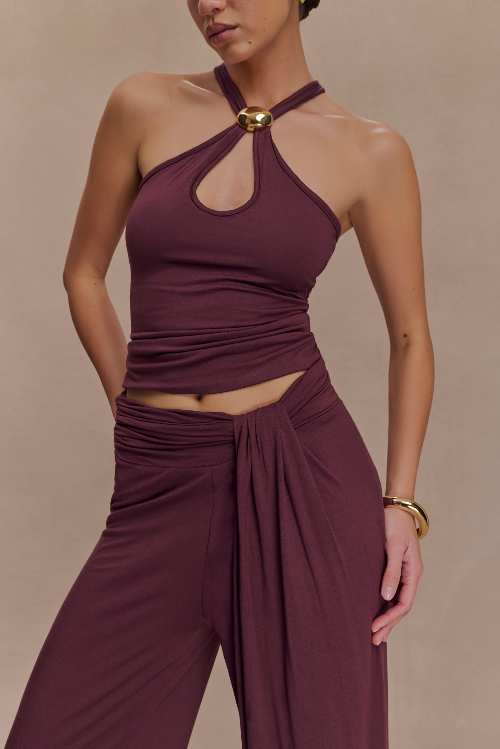 Ramona Modal Tank Top With Hardware - Mahogany - Image 7