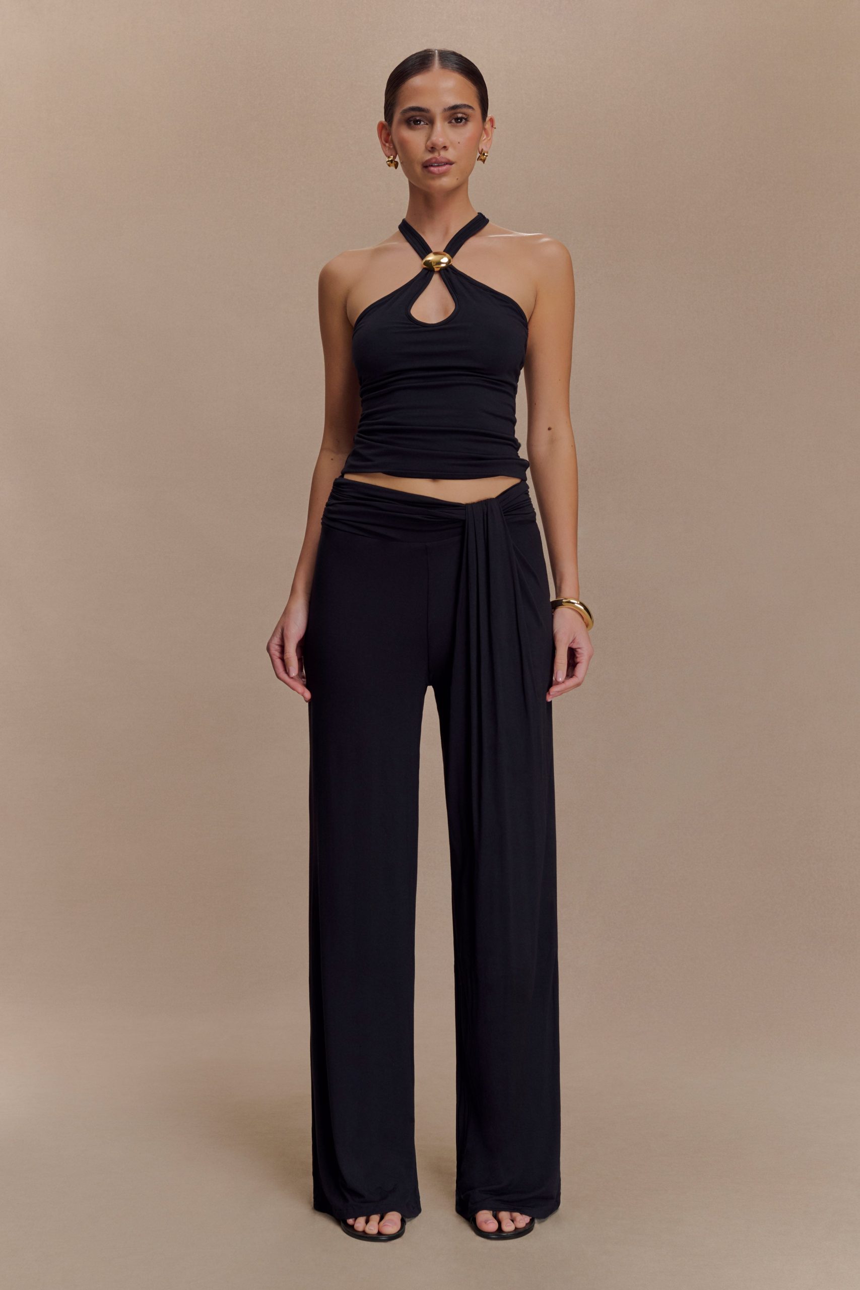 Ramona Modal Straight Leg Pant - Black - Image 2