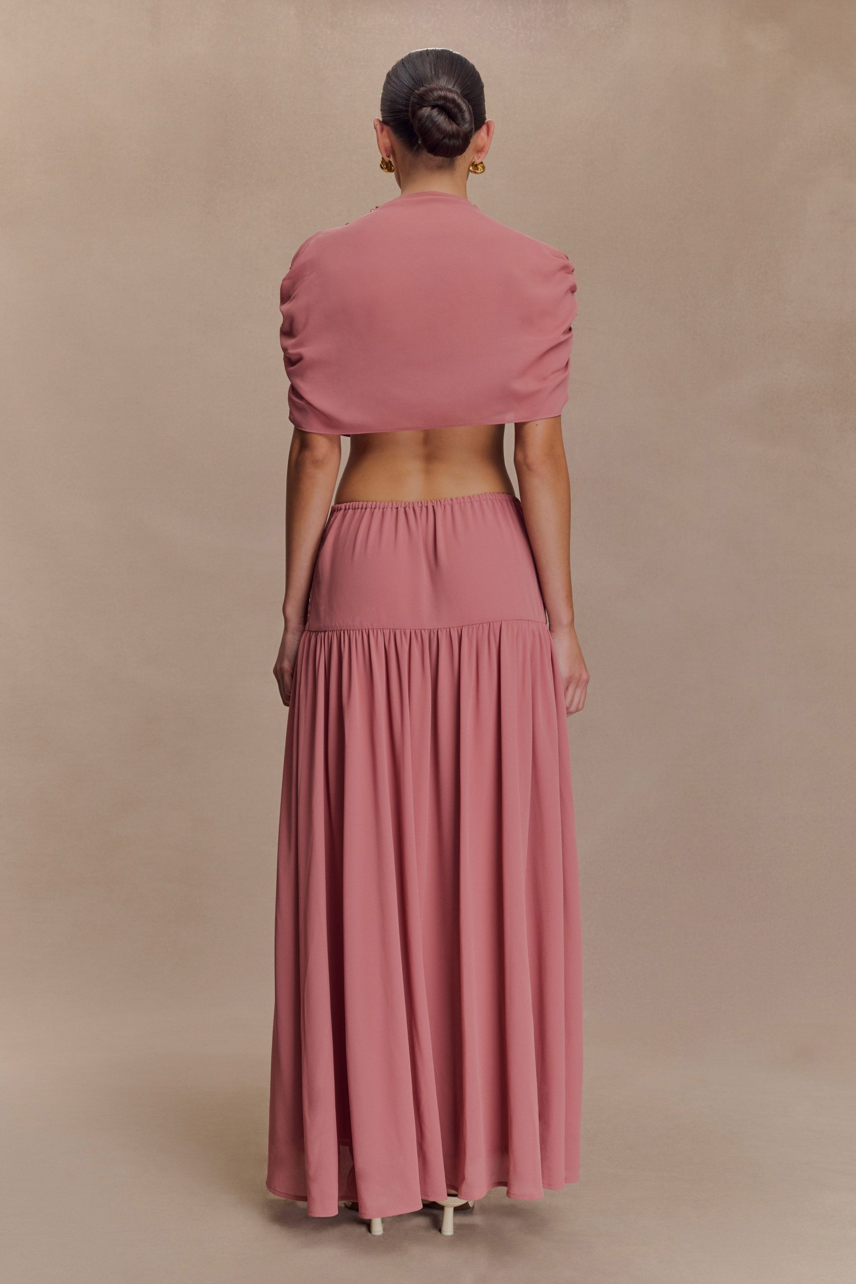 Georgina Chiffon Midi Dress - Burnt Rose - Image 5