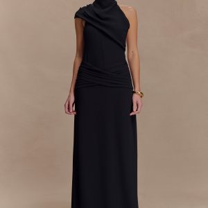 Analia Chiffon Maxi Dress - Black