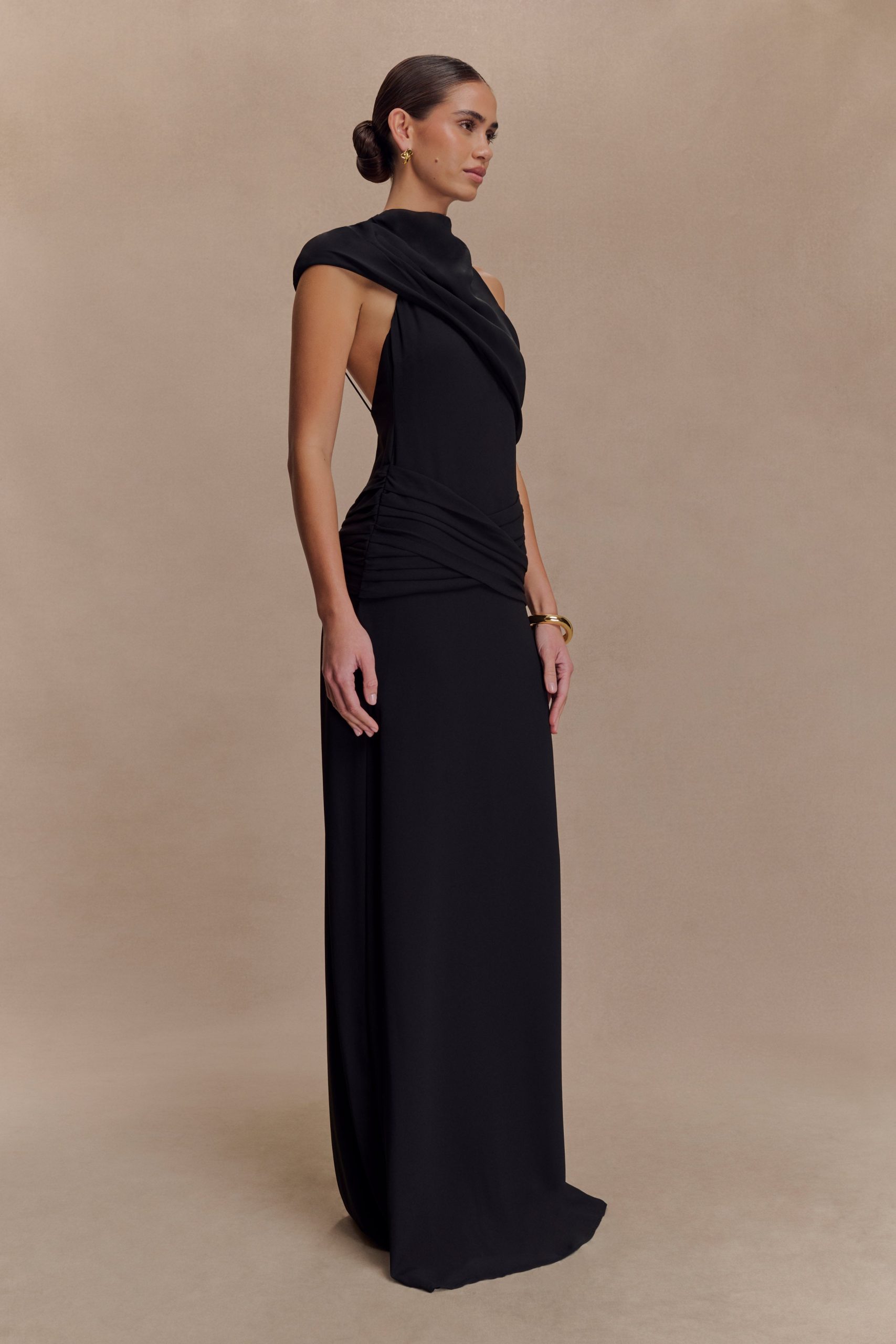 Analia Chiffon Maxi Dress - Black - Image 5