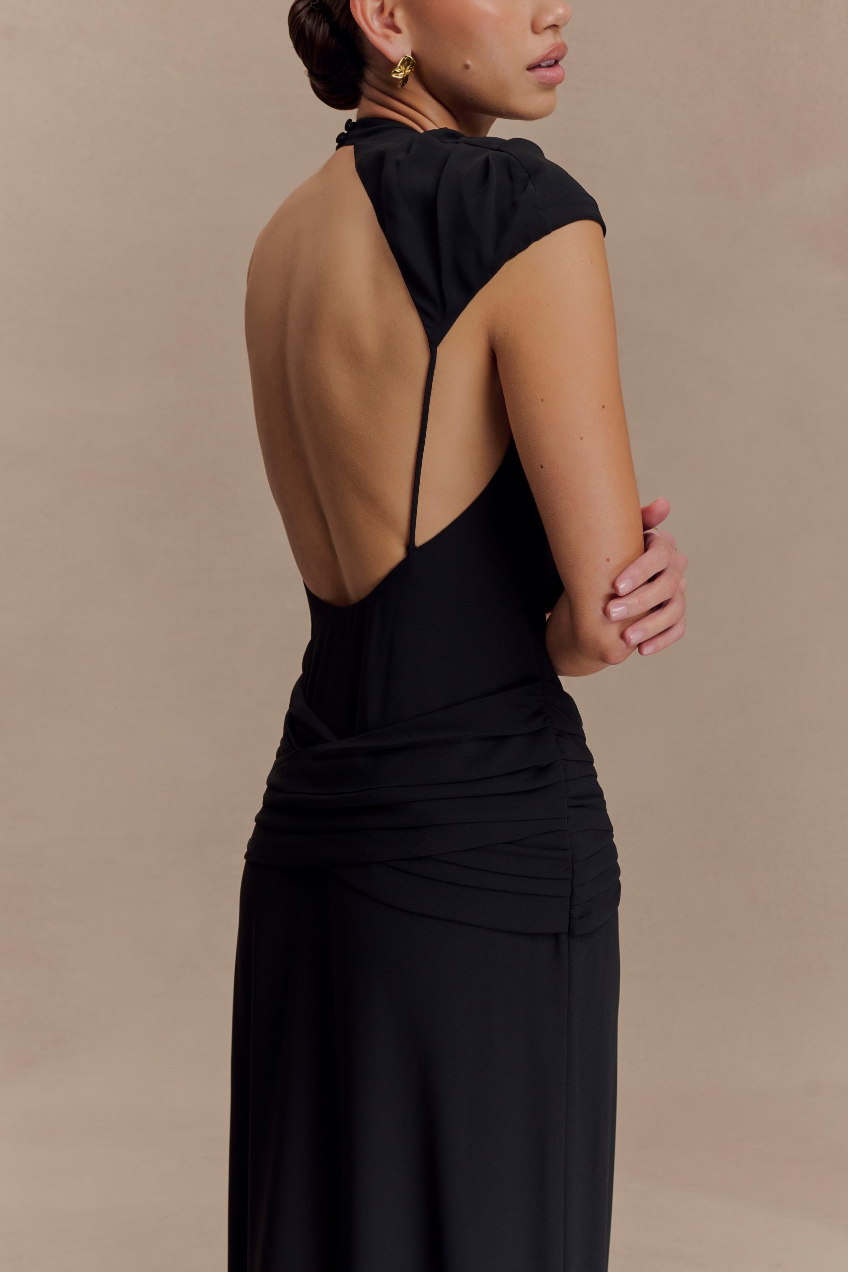 Analia Chiffon Maxi Dress - Black - Image 3