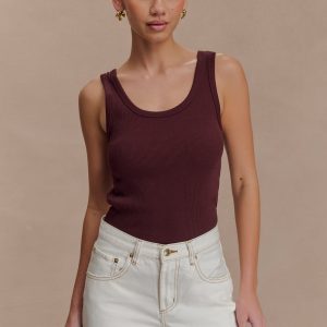 Maeva Scoop Tank Top - Chocolate