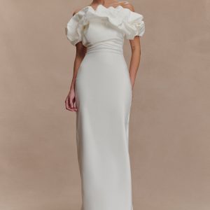 Sariya Sculptural Maxi Dress - White