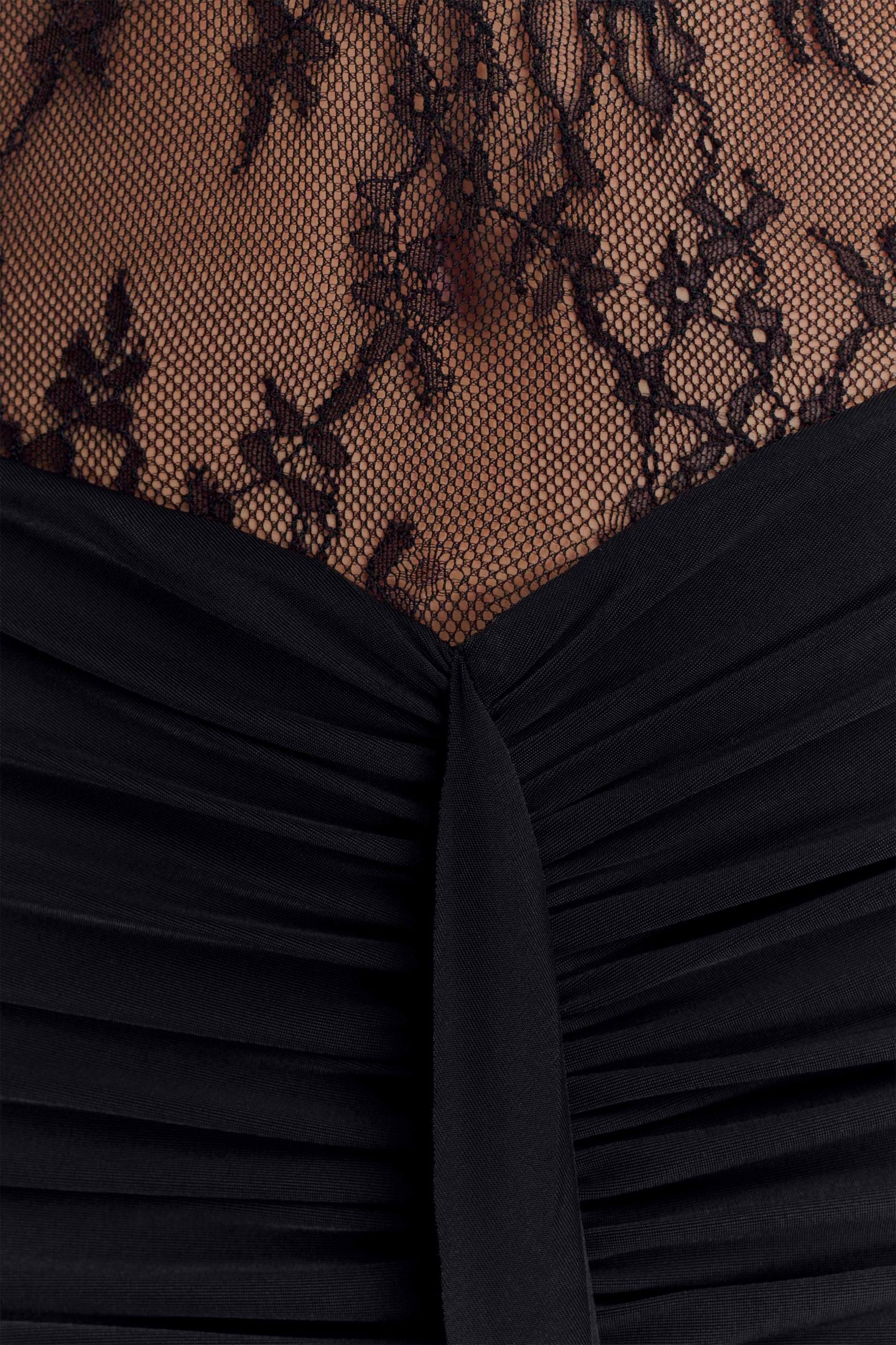 Bonnie Slinky And Lace Maxi Dress - Black - Image 5