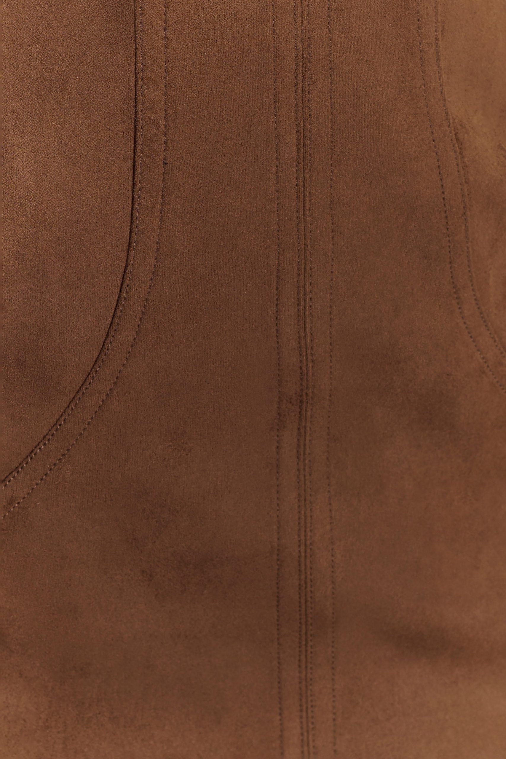 Liam Faux Suede Maxi Dress - Dark Chocolate - Image 6
