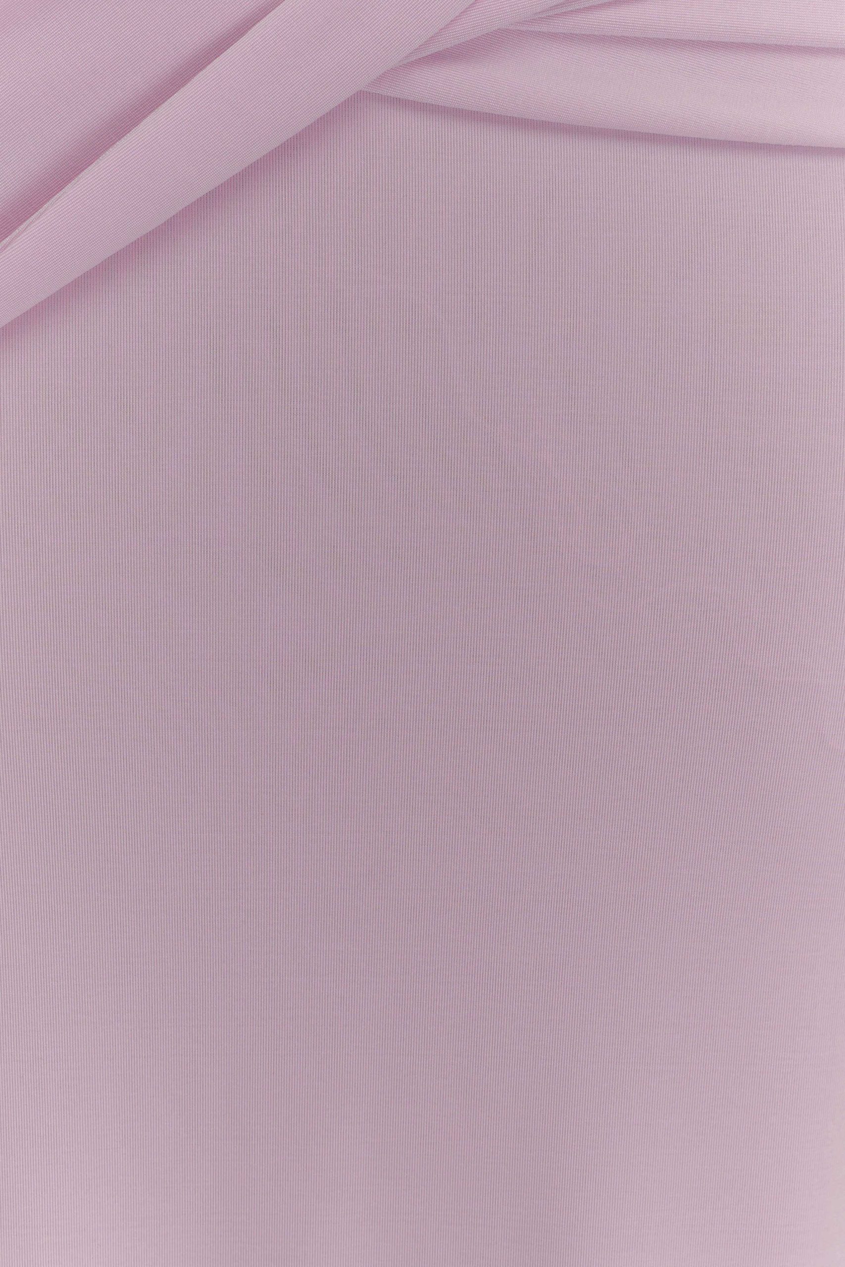 Henley Slinky Drape Maxi Dress - Baby Pink - Image 9