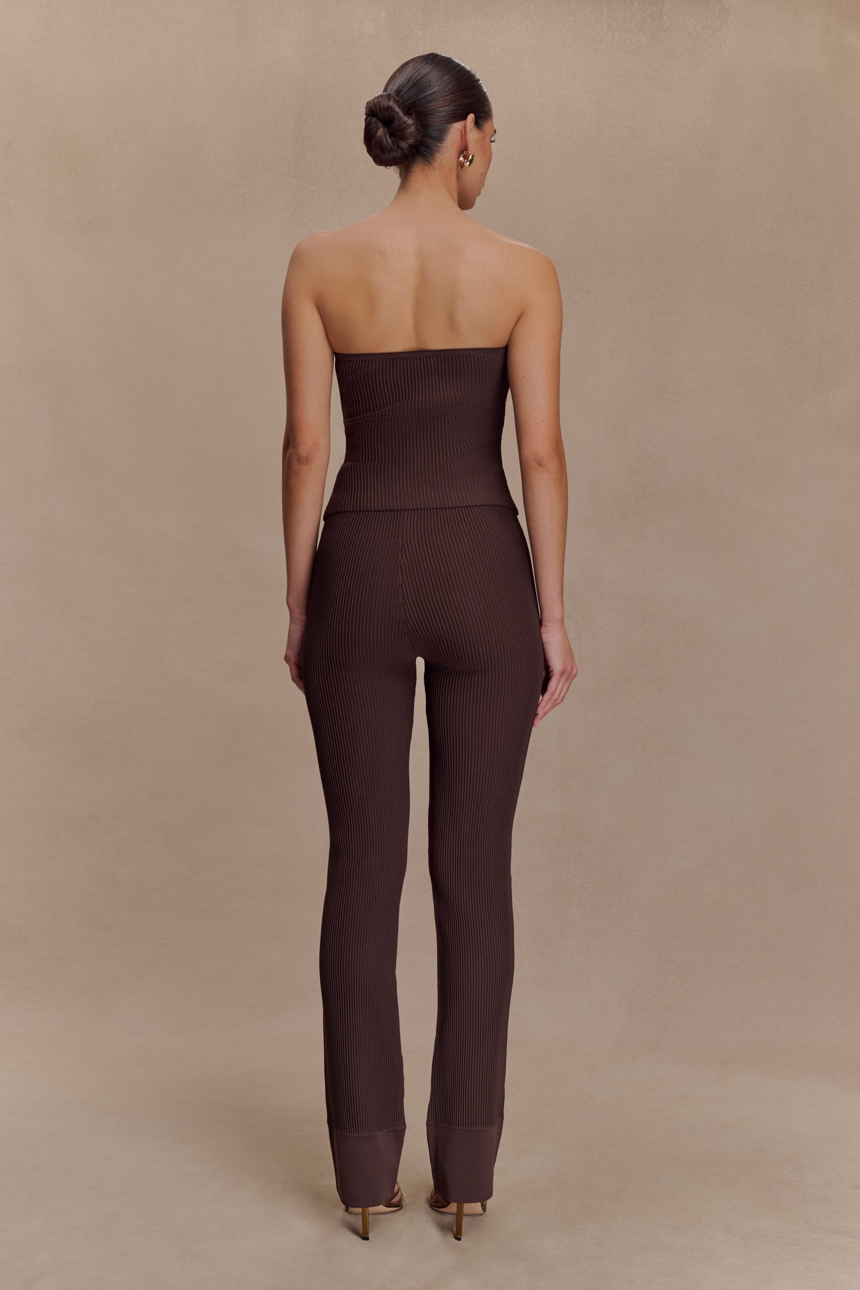 Elodie Strapless Cupped Knit Top - Chocolate - Image 5