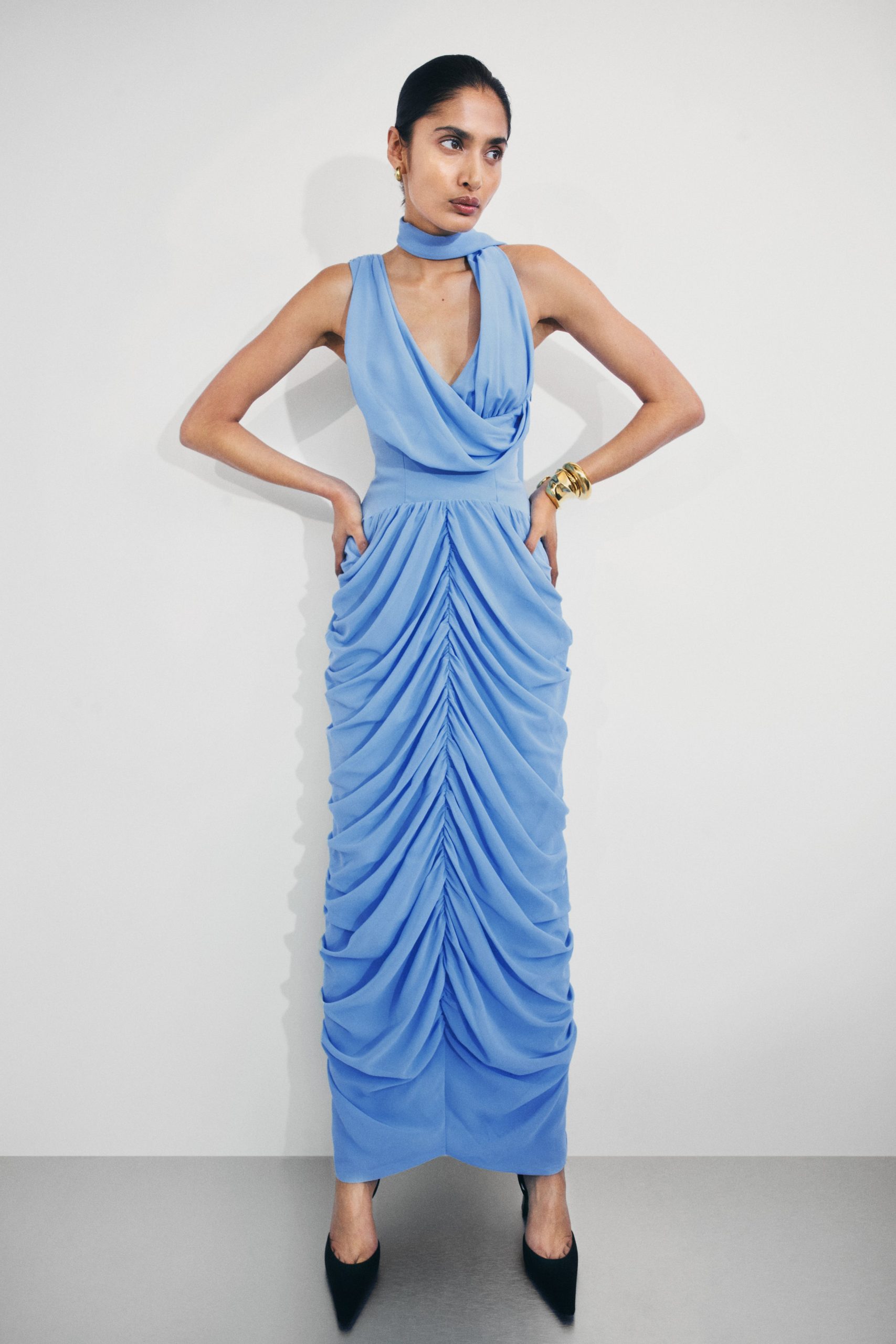 Alex Chiffon Maxi Dress - Blue - Image 2