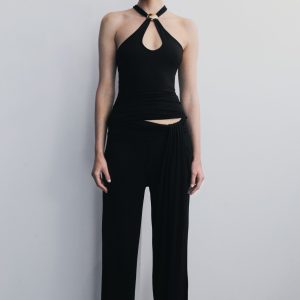 Ramona Modal Straight Leg Pant - Black