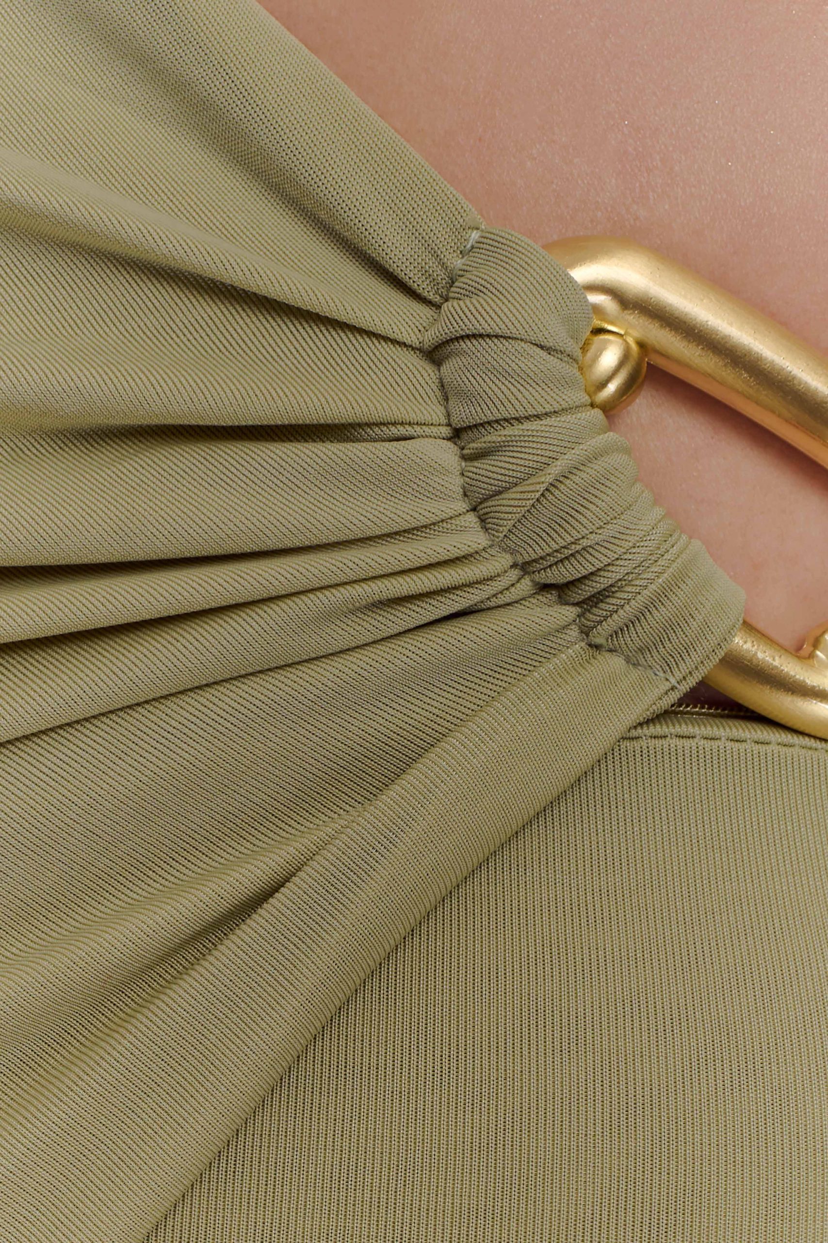 Ashford Asymmetrical Slinky Maxi Dress - Sage - Image 5