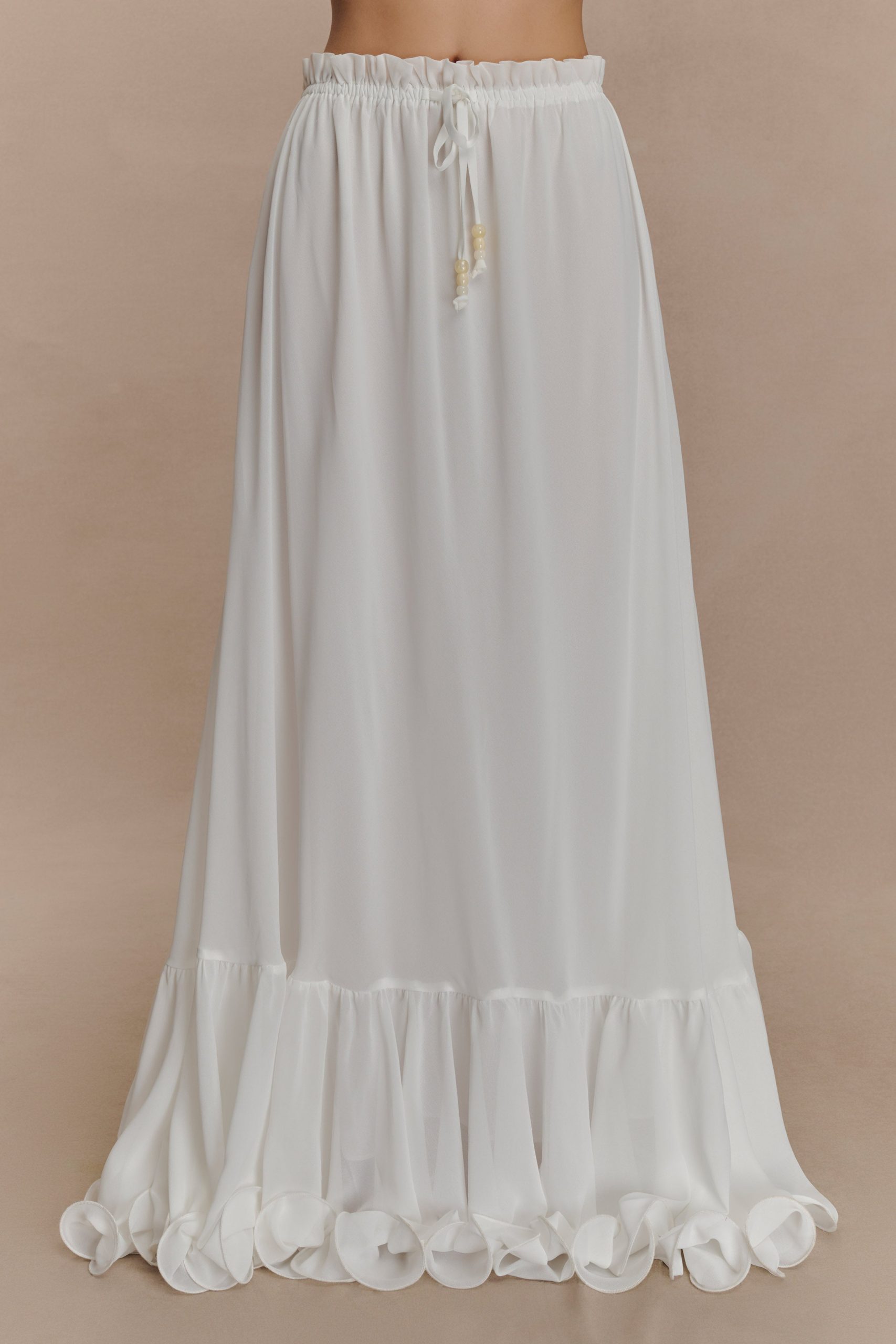 Carlie Chiffon Maxi Skirt - Ivory - Image 9