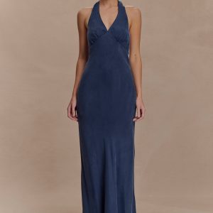 Louisiana Halter Maxi Dress - Navy