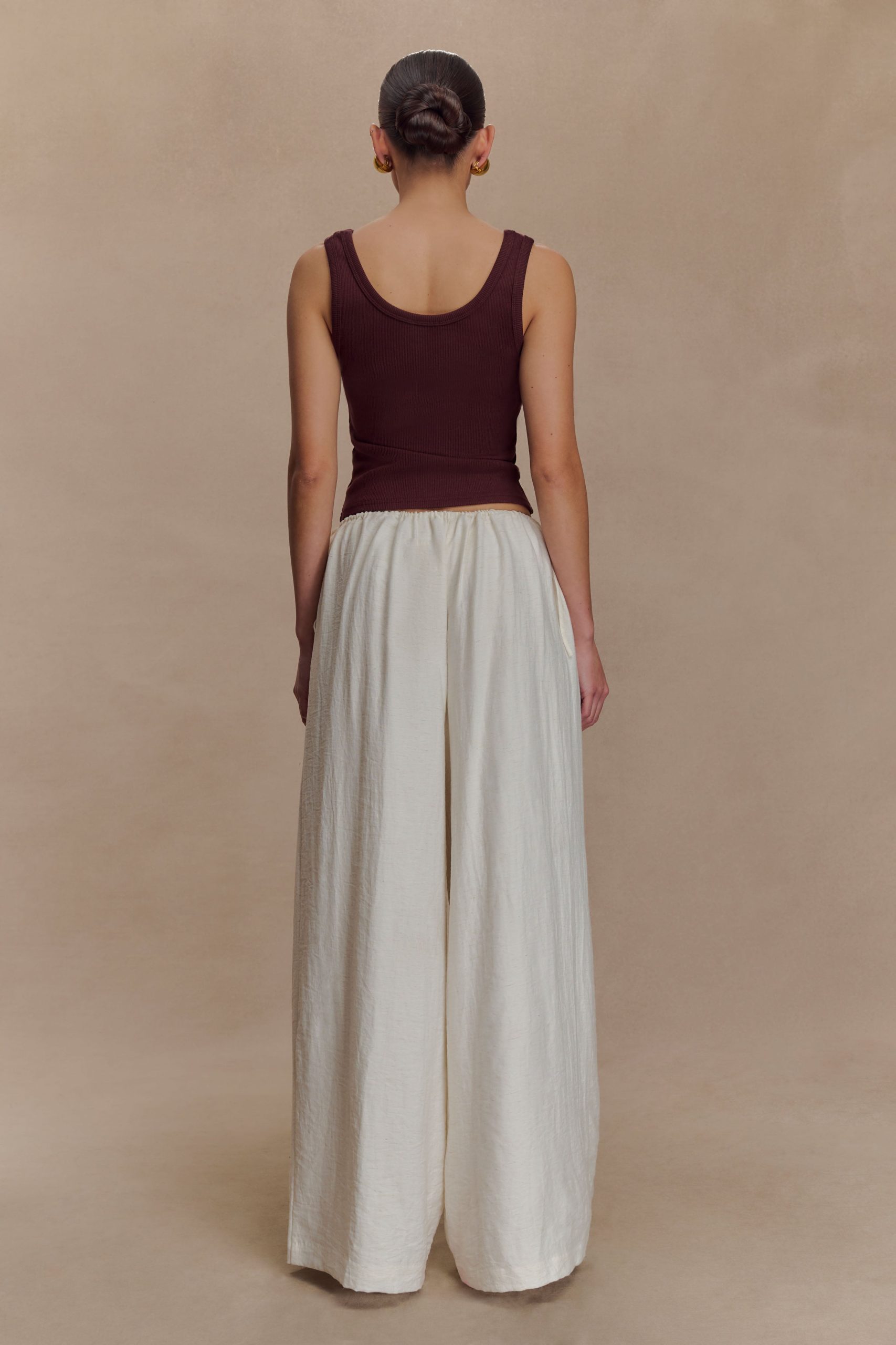 Callum Drawstring Straight Leg Pants - White - Image 2