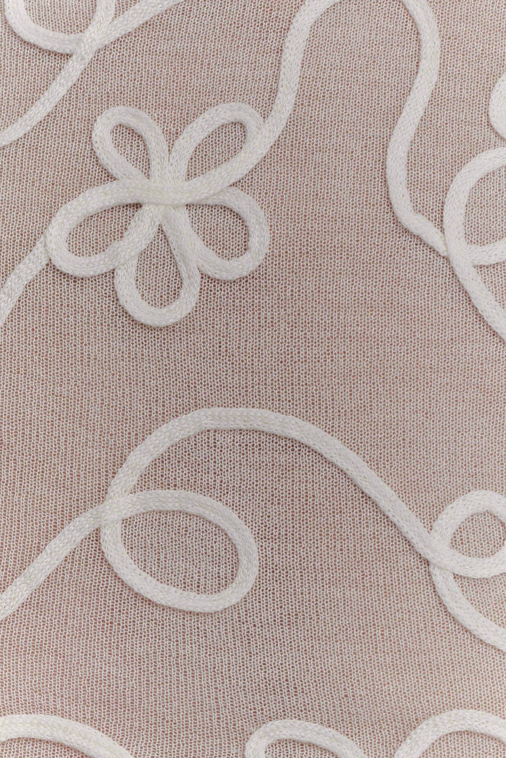 Omari Embroidery Long Sleeve Knit Top - Ivory - Image 5