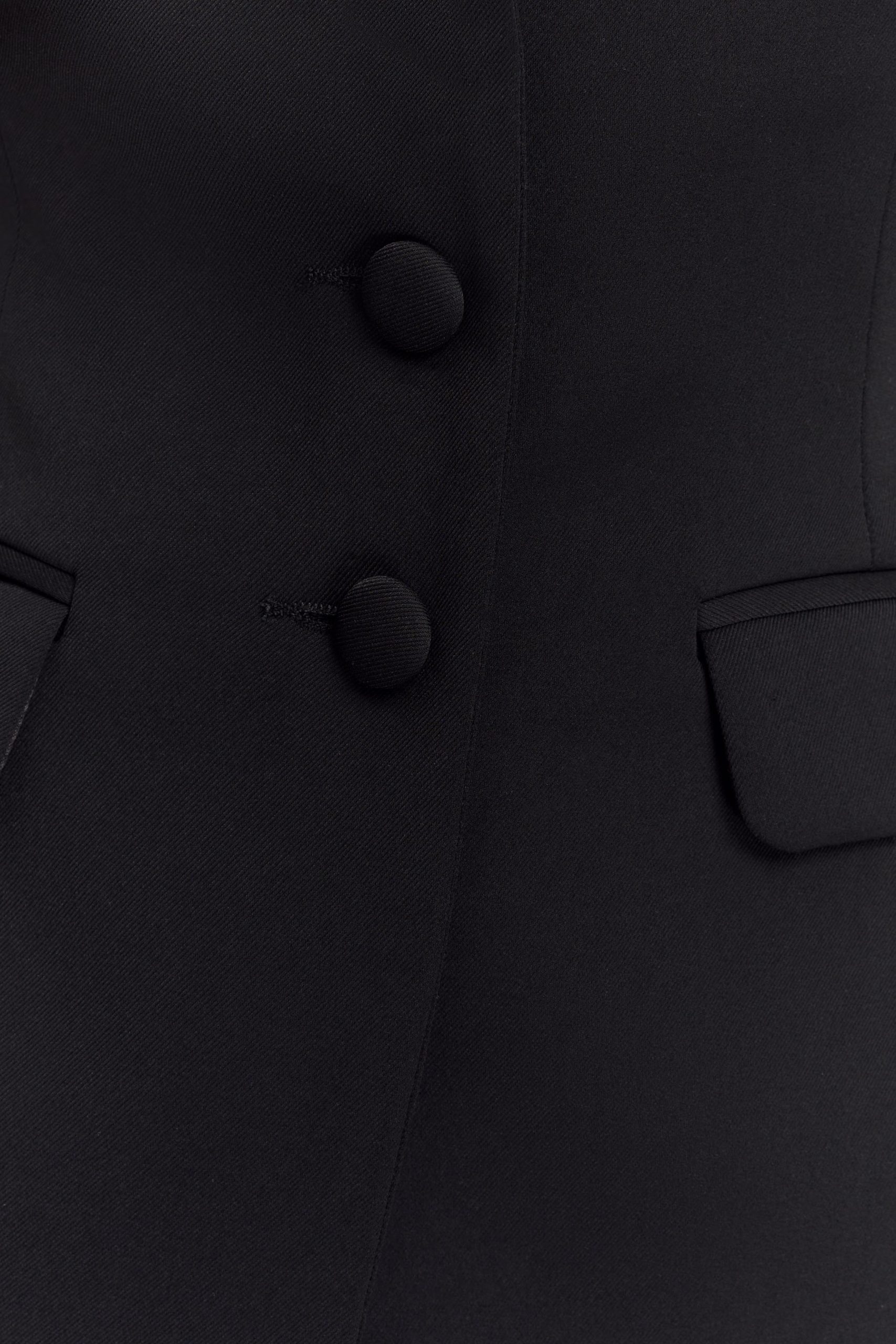 Opal Puff Sleeve Suiting Top - Black - Image 7