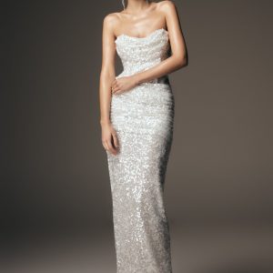 Nala Strapless Sequin Maxi Dress - Ivory