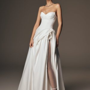 Elizabeth Strapless Corset Maxi Dress - White