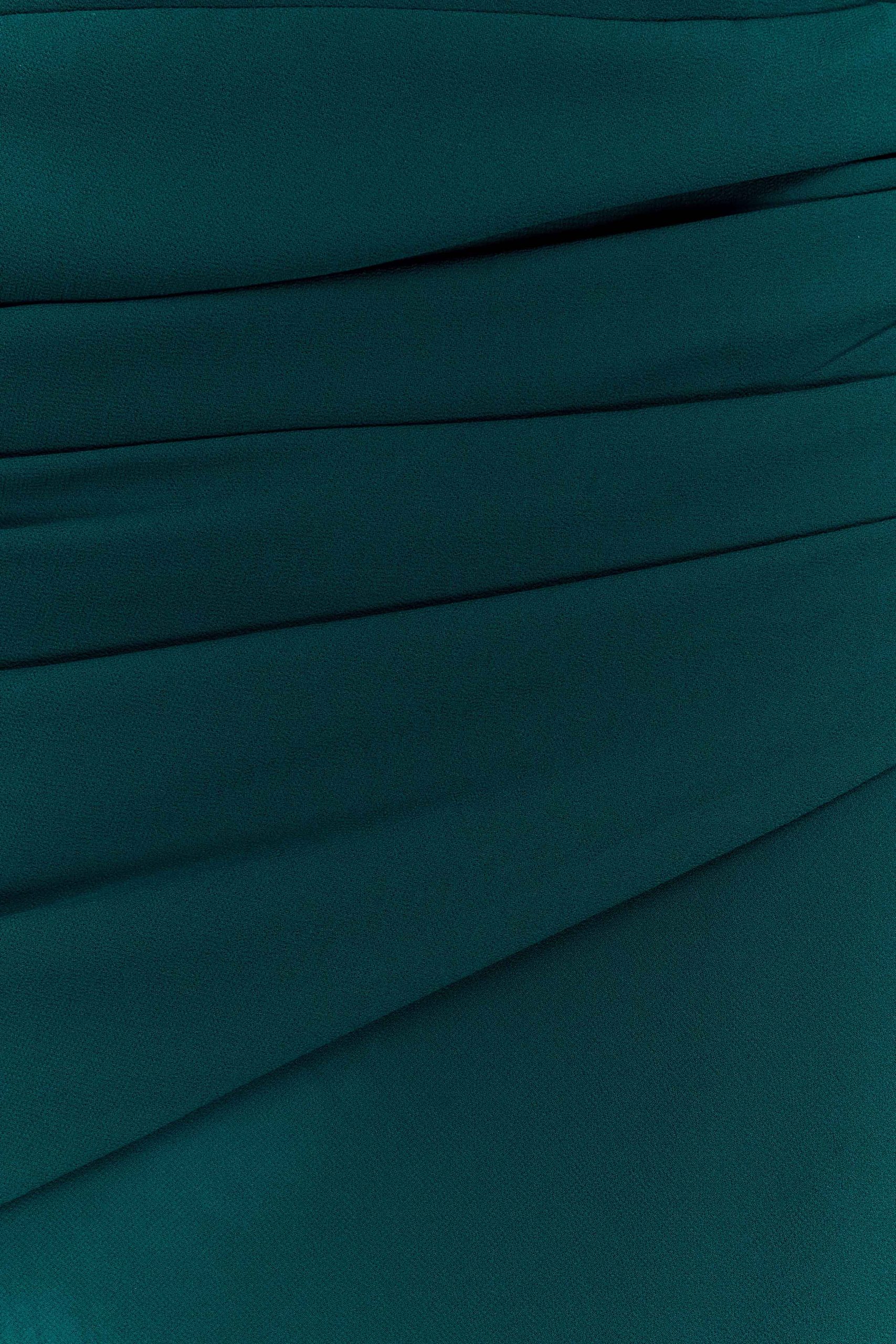 Giulia Chiffon Draped Mini Dress - Dark Emerald - Image 7
