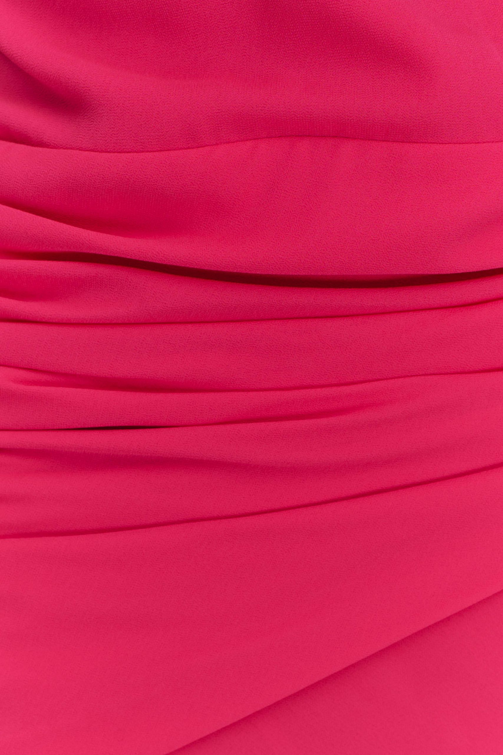 Giulia Chiffon Draped Mini Dress - Raspberry - Image 4