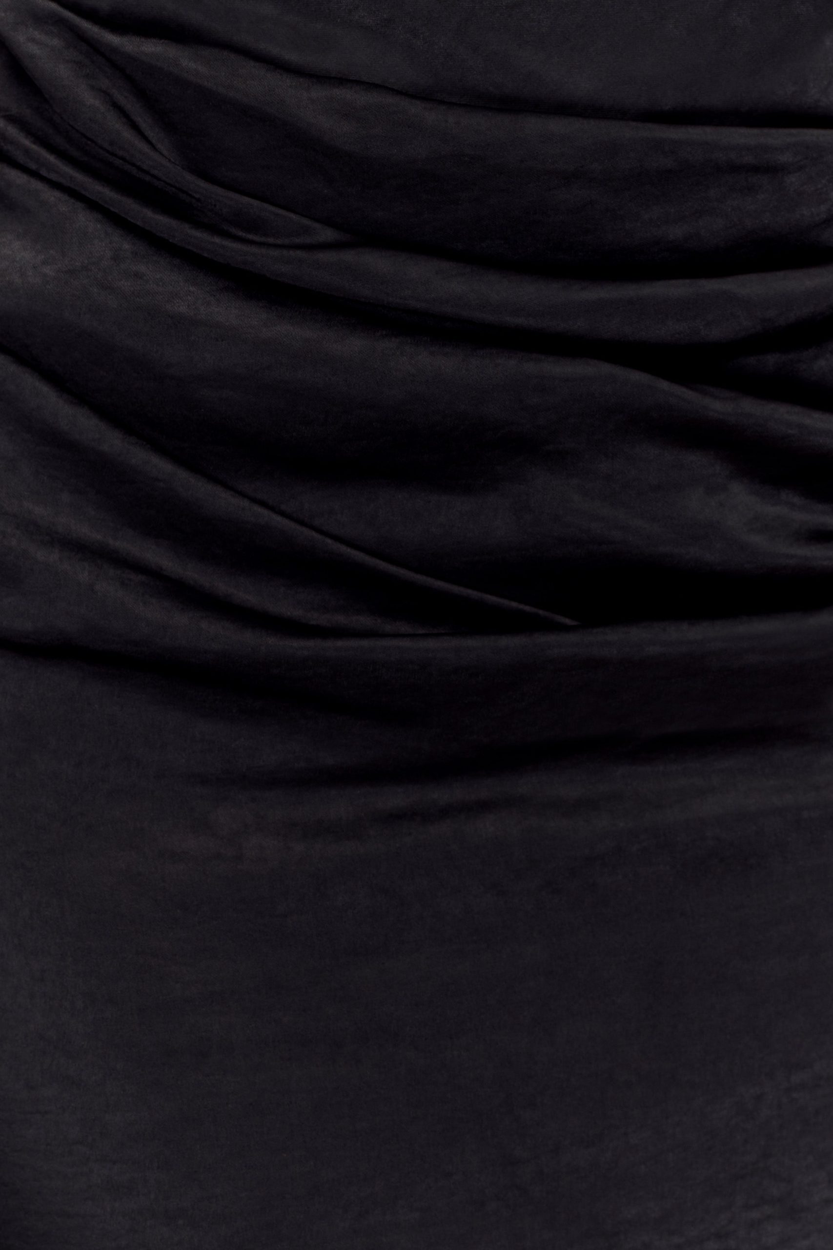 Dalia Off Shoulder Satin Maxi Dress - Black - Image 4