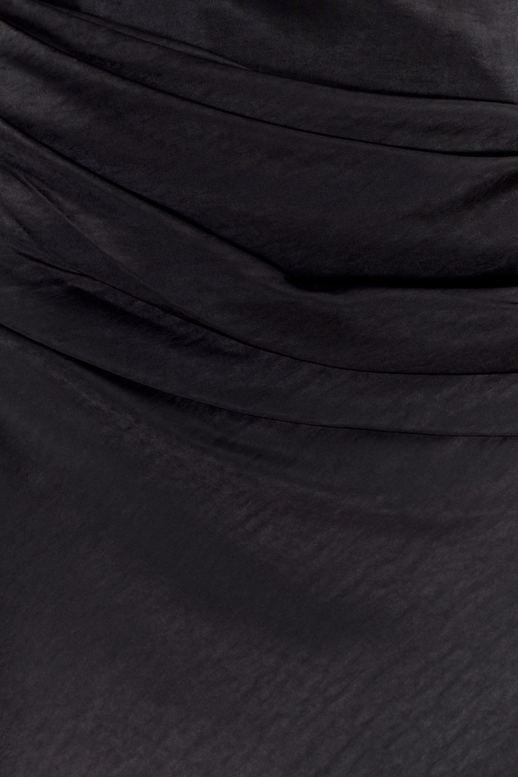 Jasmine Strapless Satin Maxi Dress - Black - Image 4