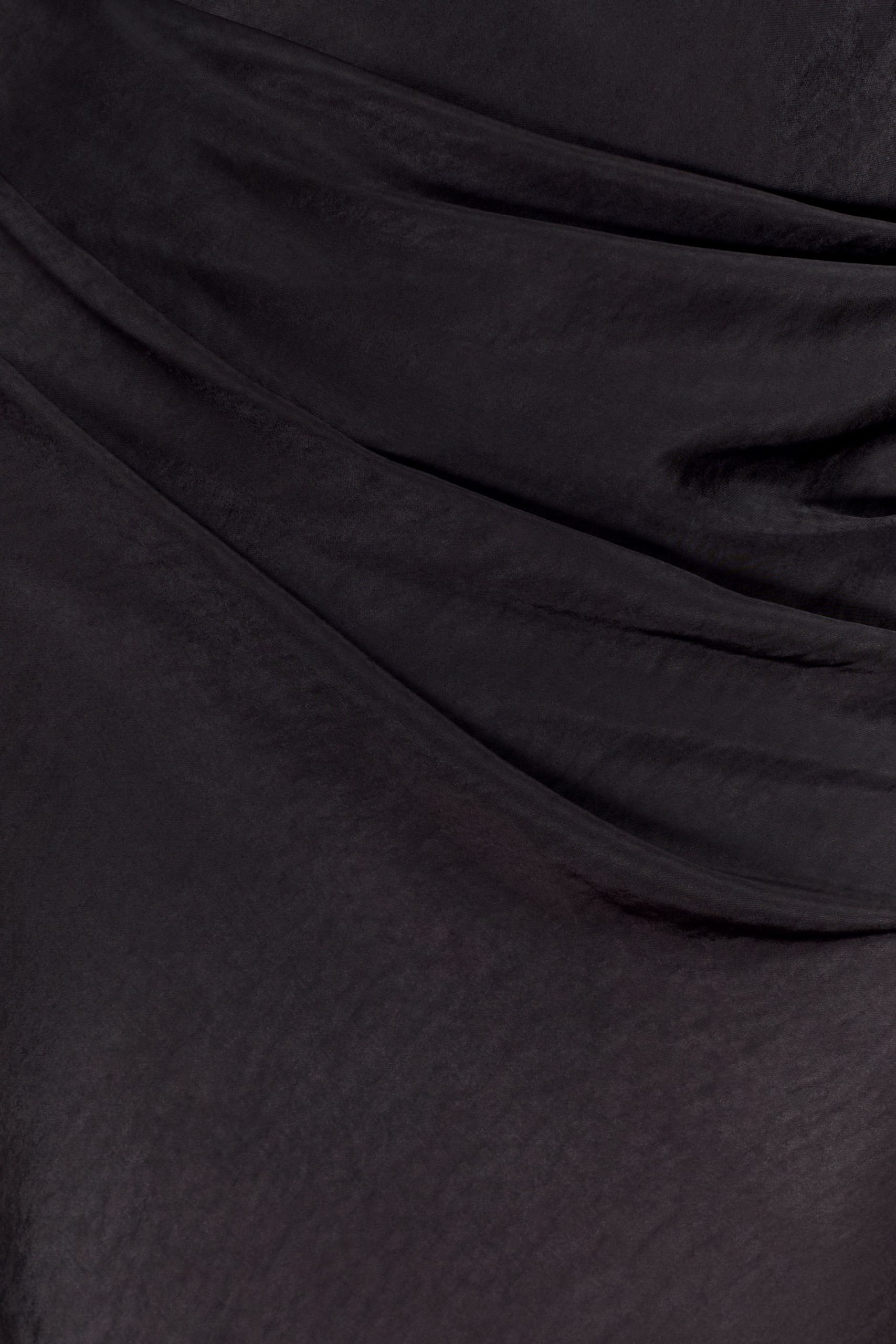 Iris Long Sleeve Satin Maxi Dress - Black - Image 4