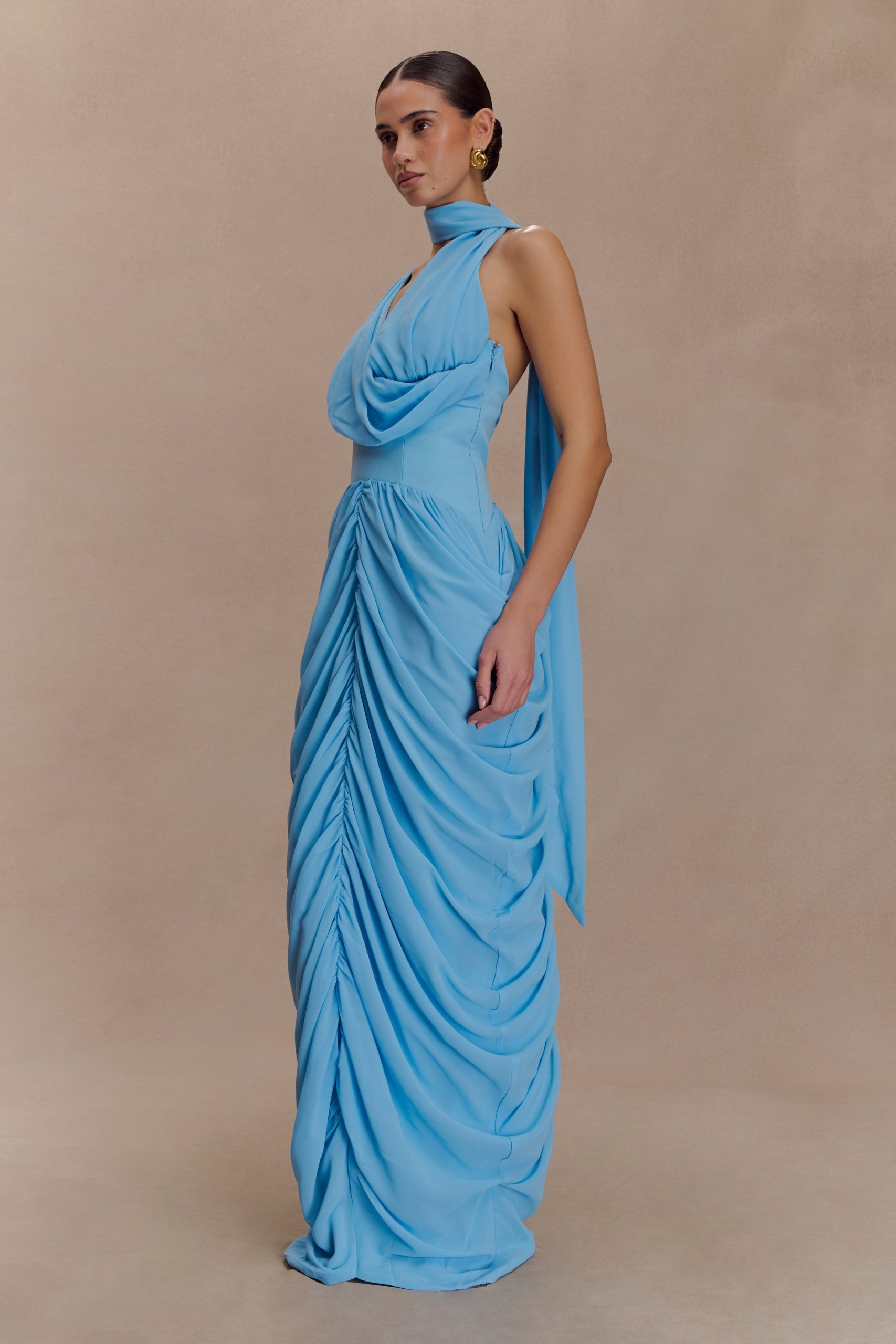 Alex Chiffon Maxi Dress - Blue - Image 5