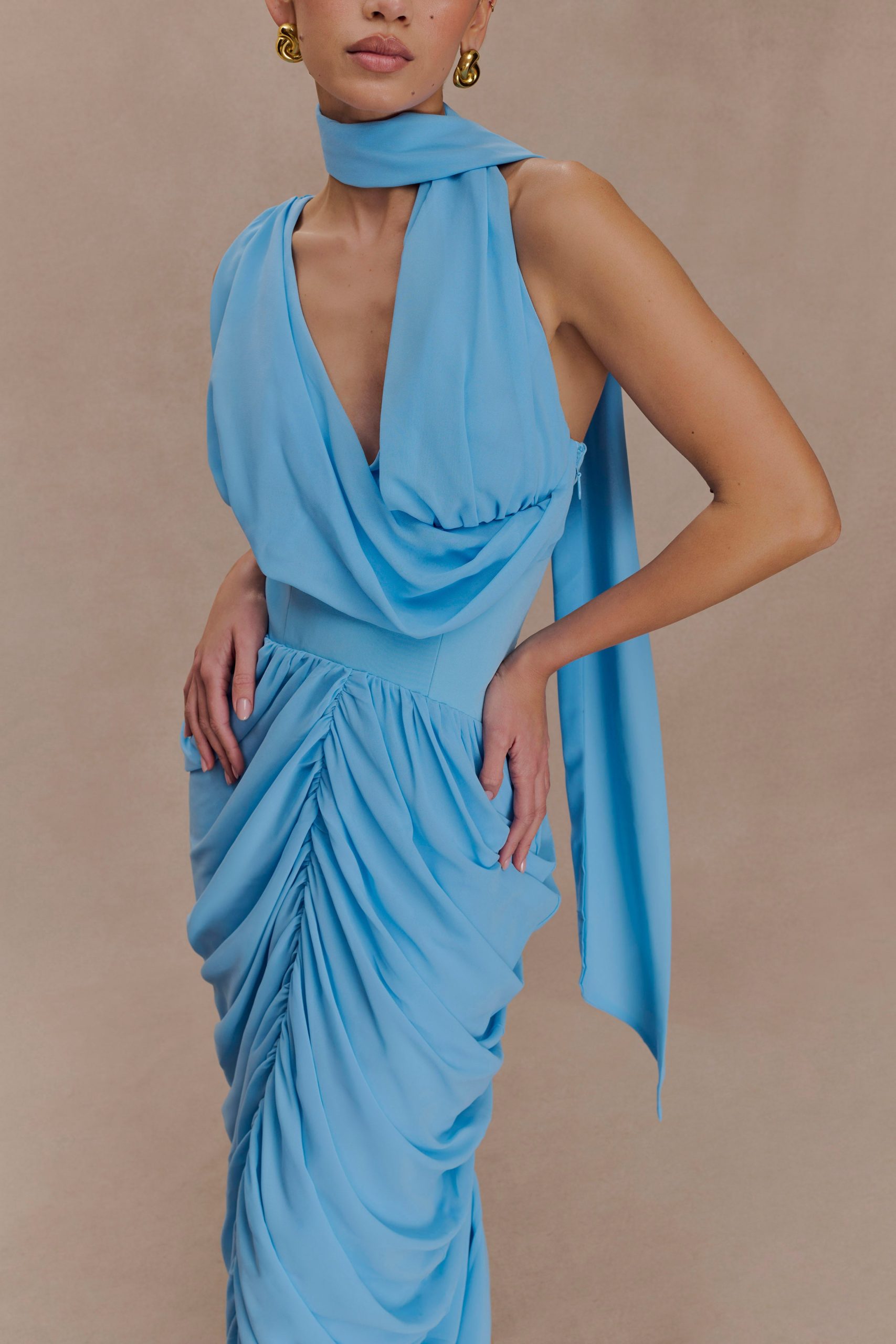 Alex Chiffon Maxi Dress - Blue - Image 3
