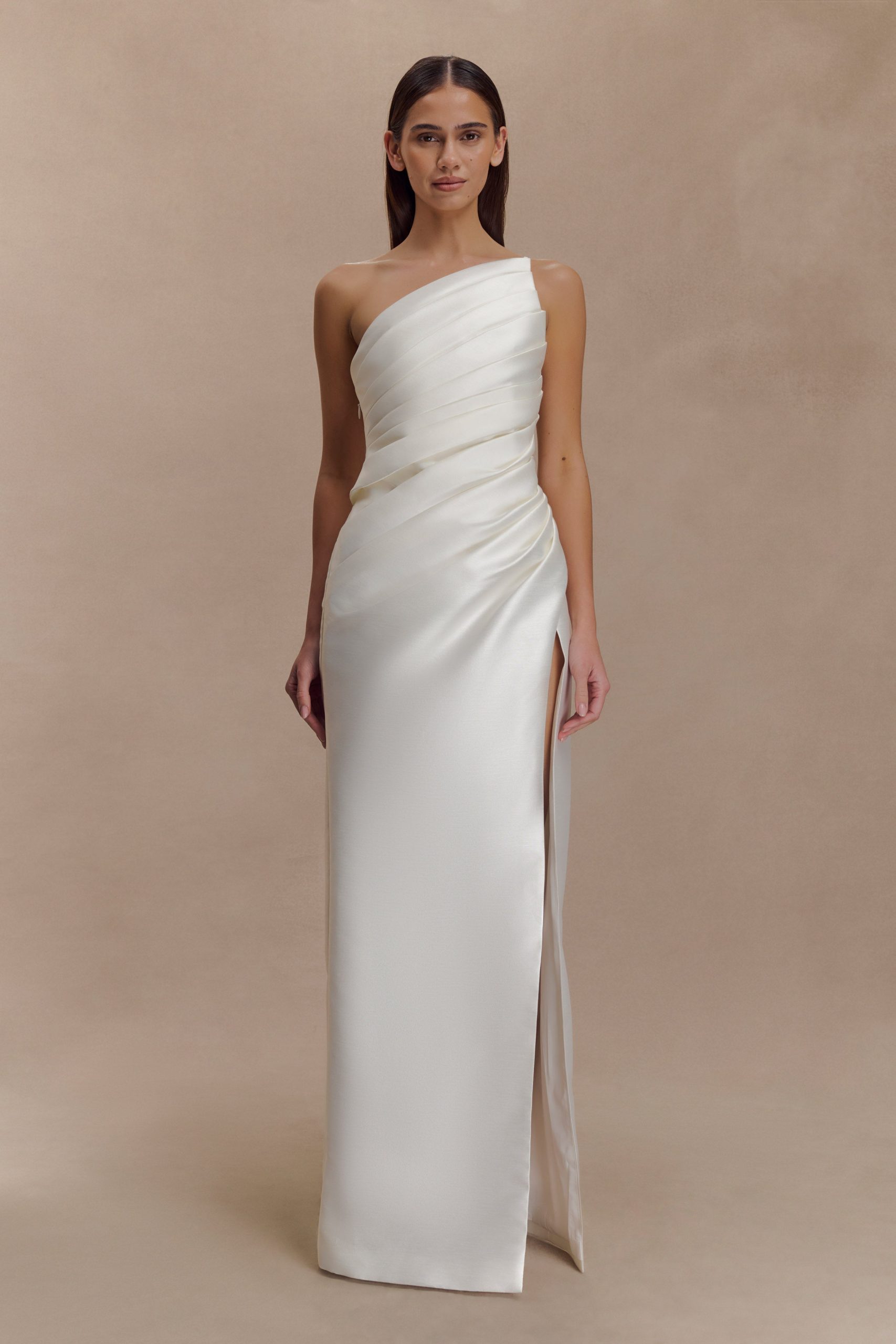 Francine One Shoulder Maxi Dress - Ivory - Image 5