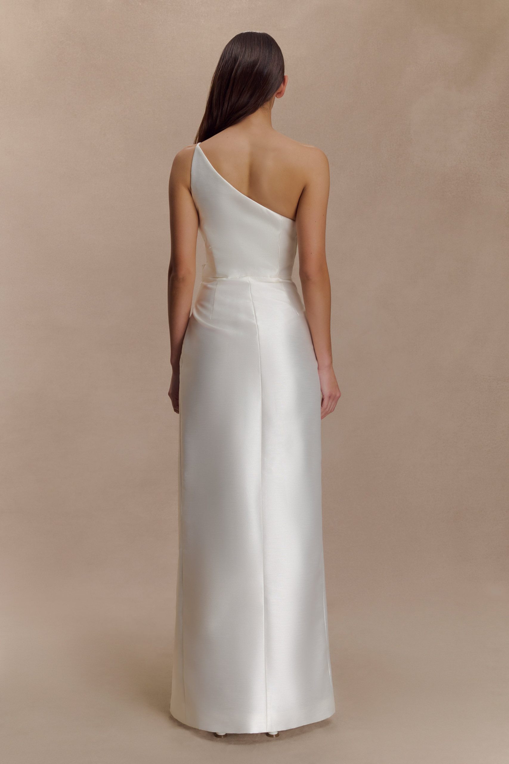 Francine One Shoulder Maxi Dress - Ivory - Image 3