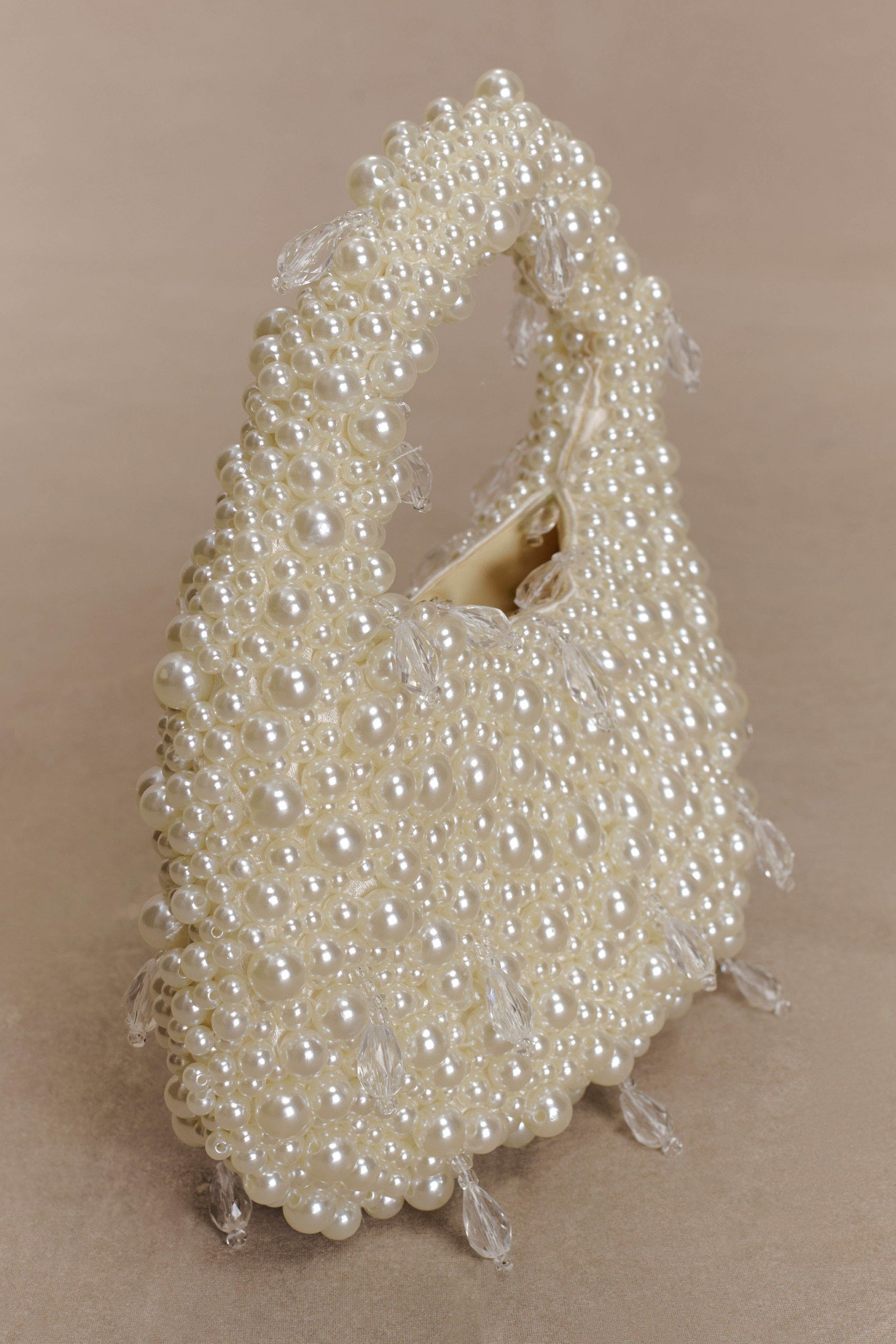 Amara Pearl Teardrop Beaded Bag - White - Image 3