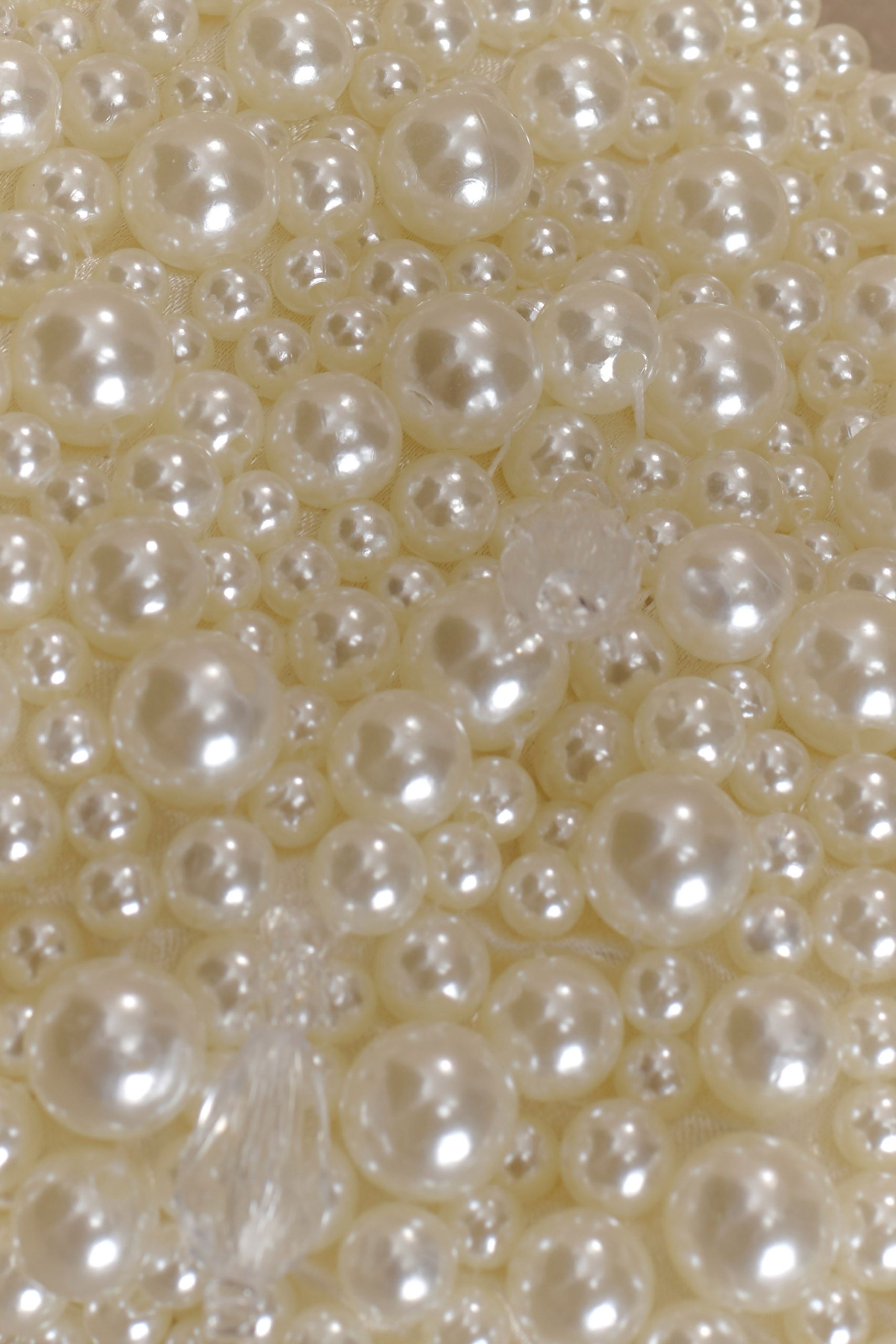 Amara Pearl Teardrop Beaded Bag - White - Image 2