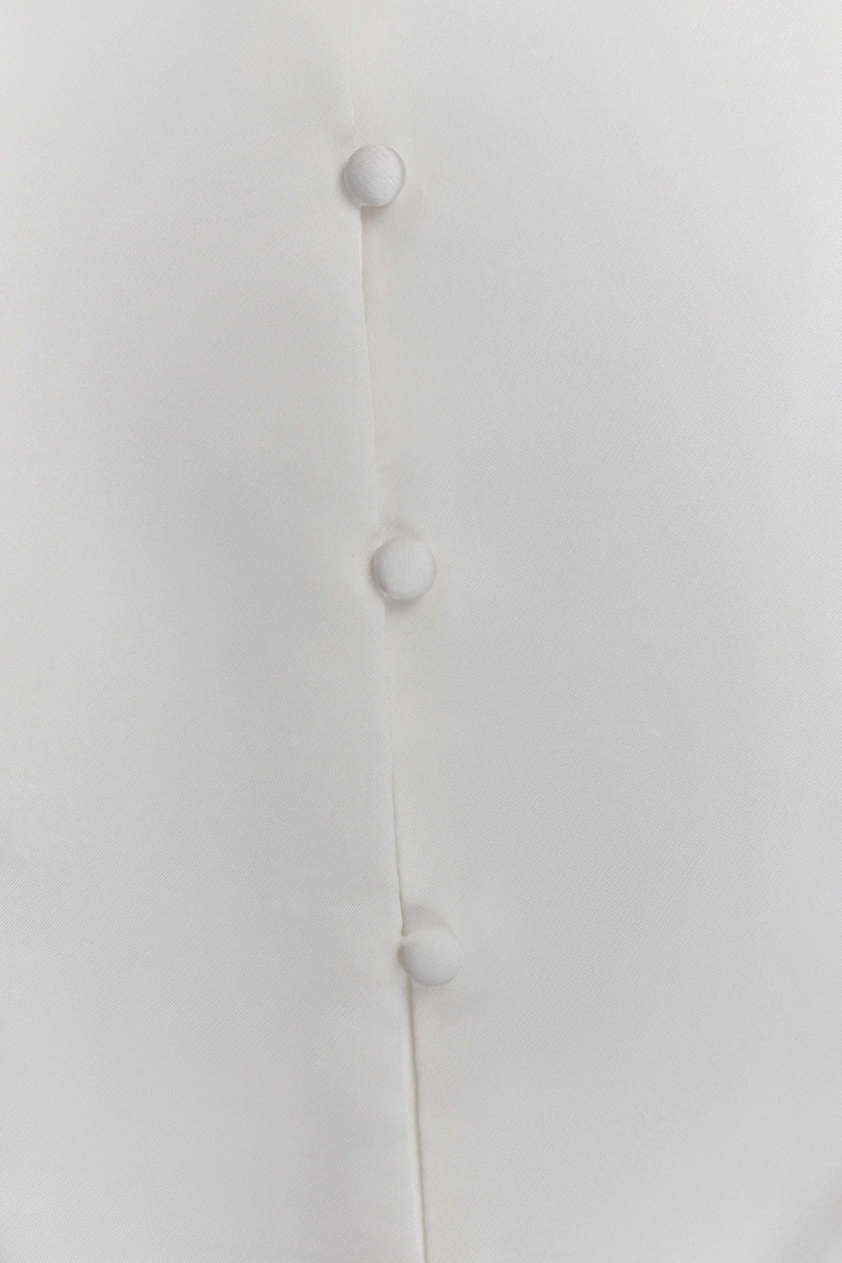 Anne Short Sleeve Satin Top - White - Image 6