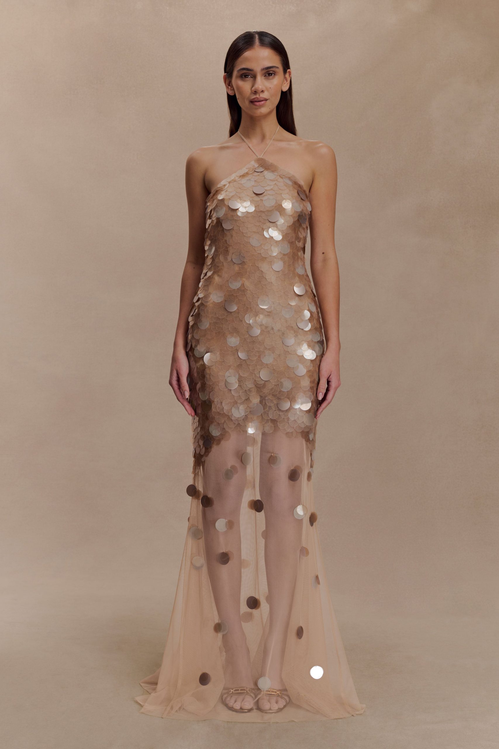 Jenny Hand Embellished Maxi Dress - Gold - Image 6
