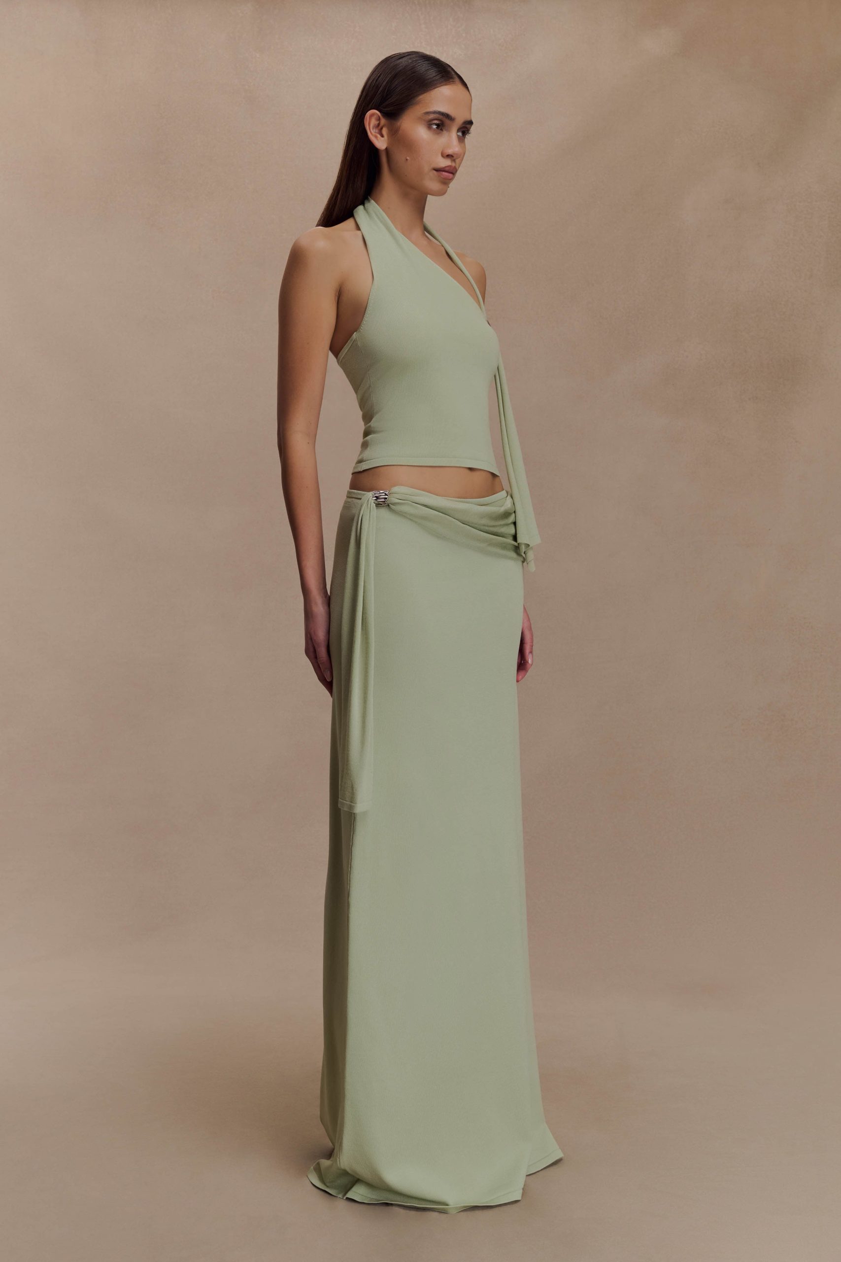 Xanthia Knit Halter Top - Pastel Green - Image 4