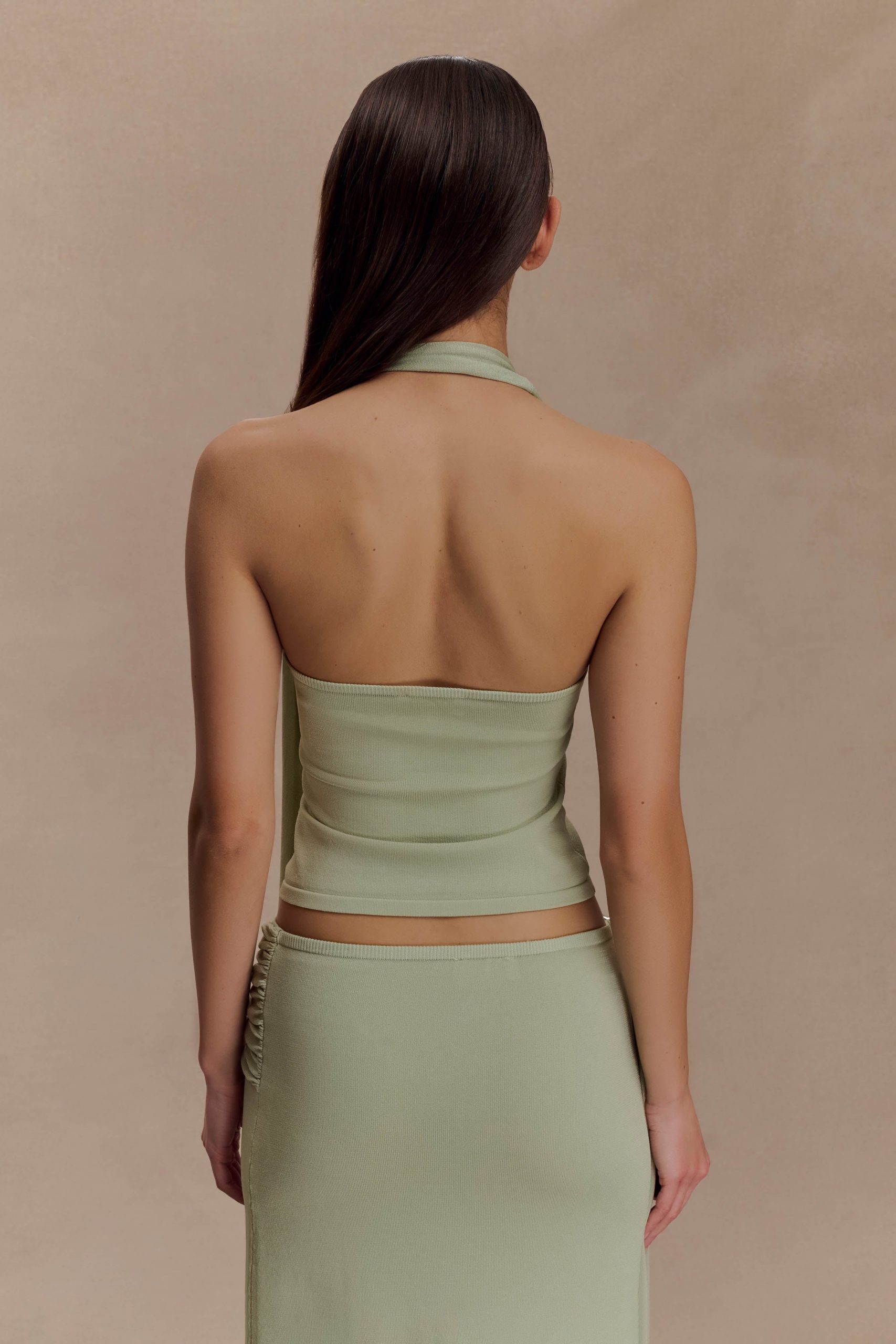 Xanthia Knit Halter Top - Pastel Green - Image 2